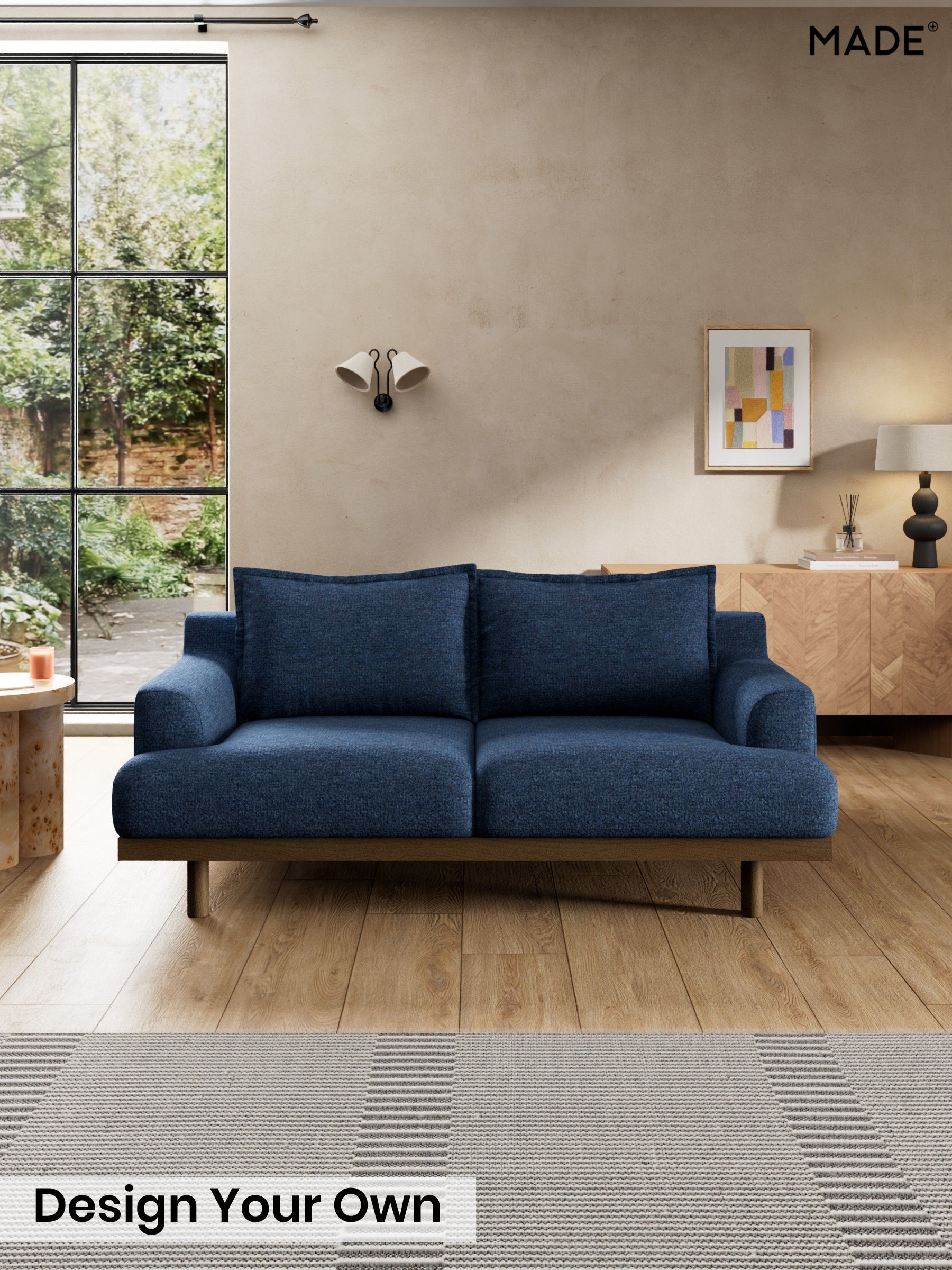 Tonal Boucle/Marl Navy Blue - Turin By Made