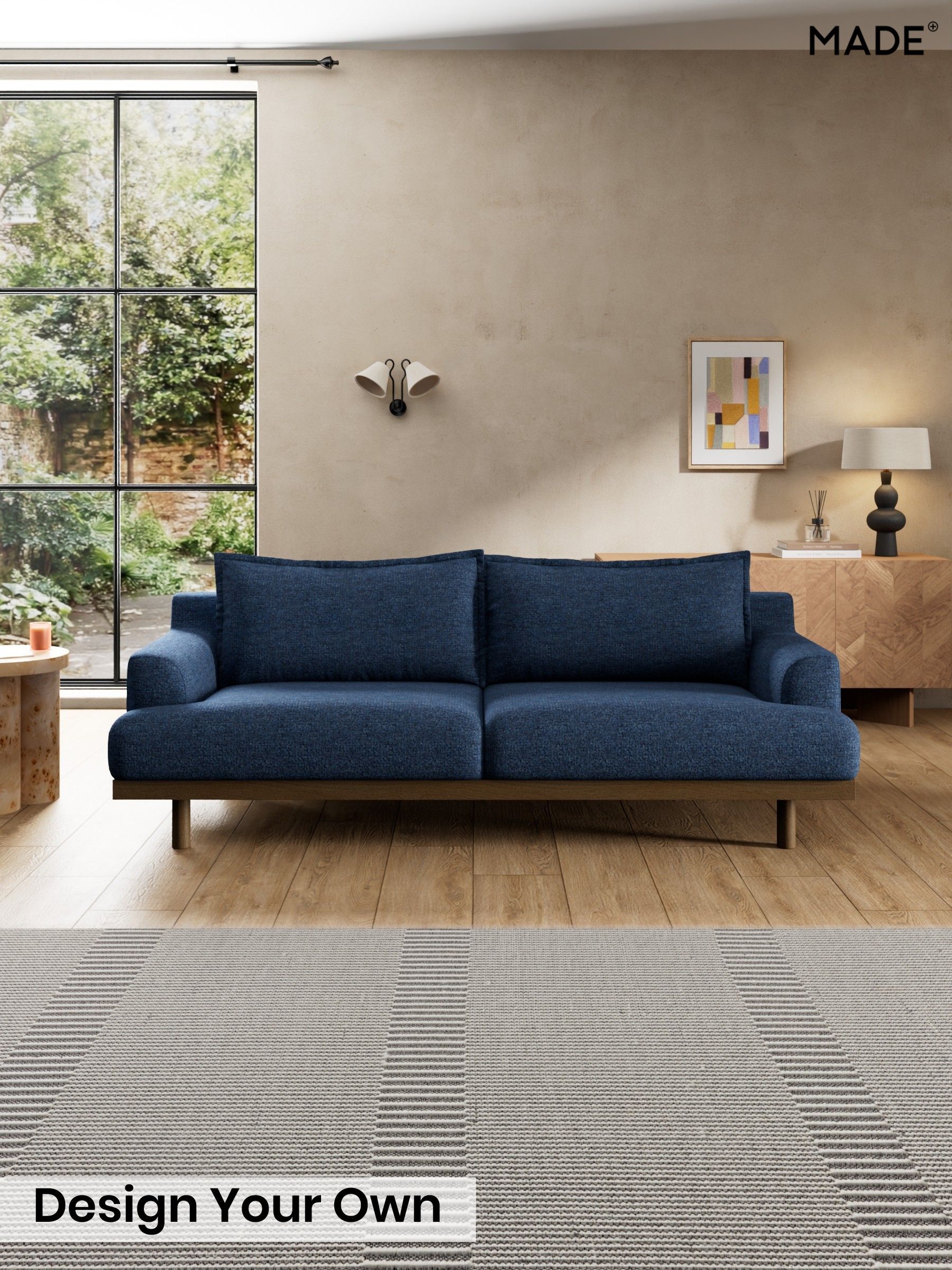 Tonal Boucle/Marl Navy Blue - Turin By Made