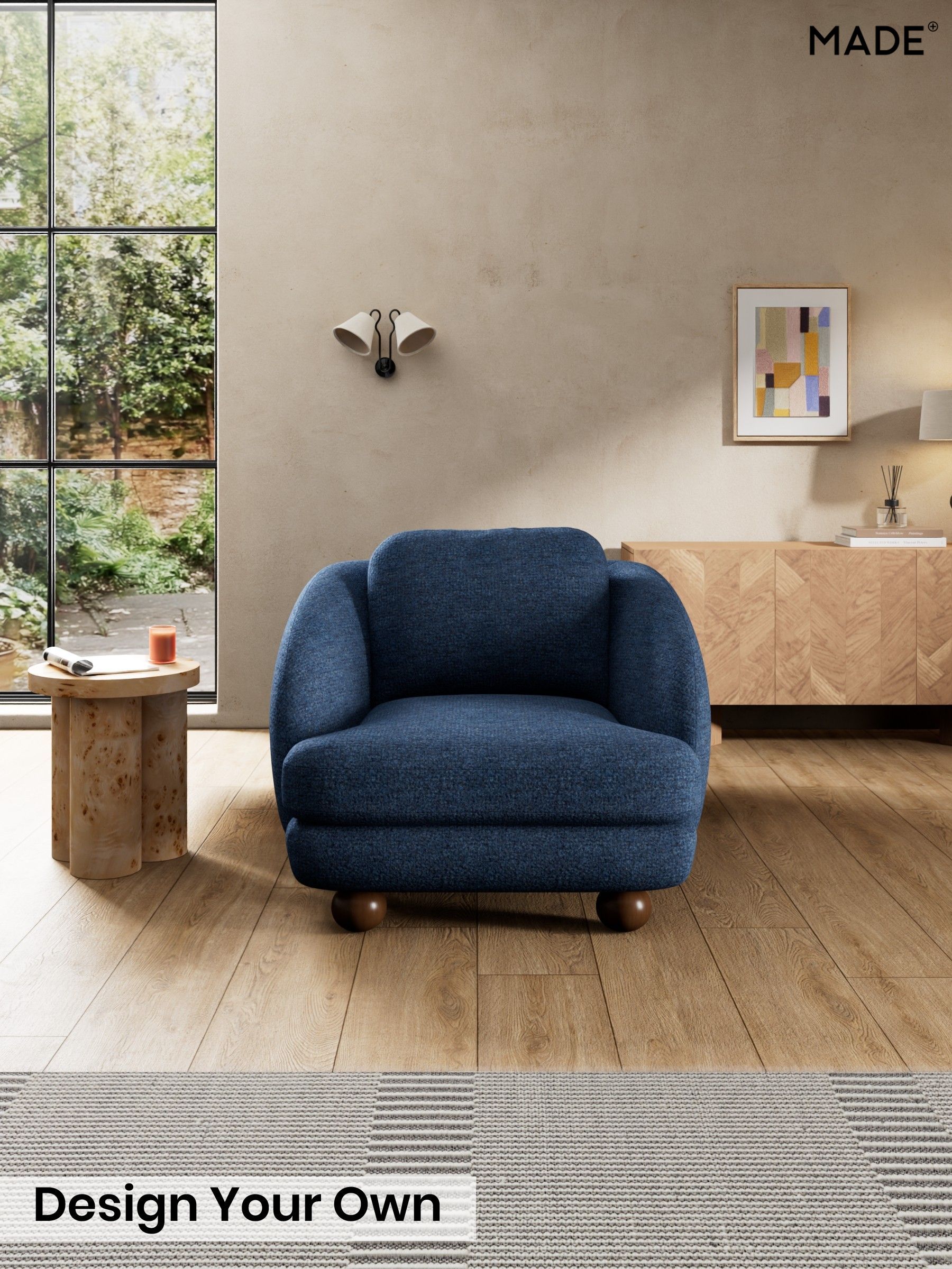 Tonal Boucle/Marl Navy Blue - Madris By Made