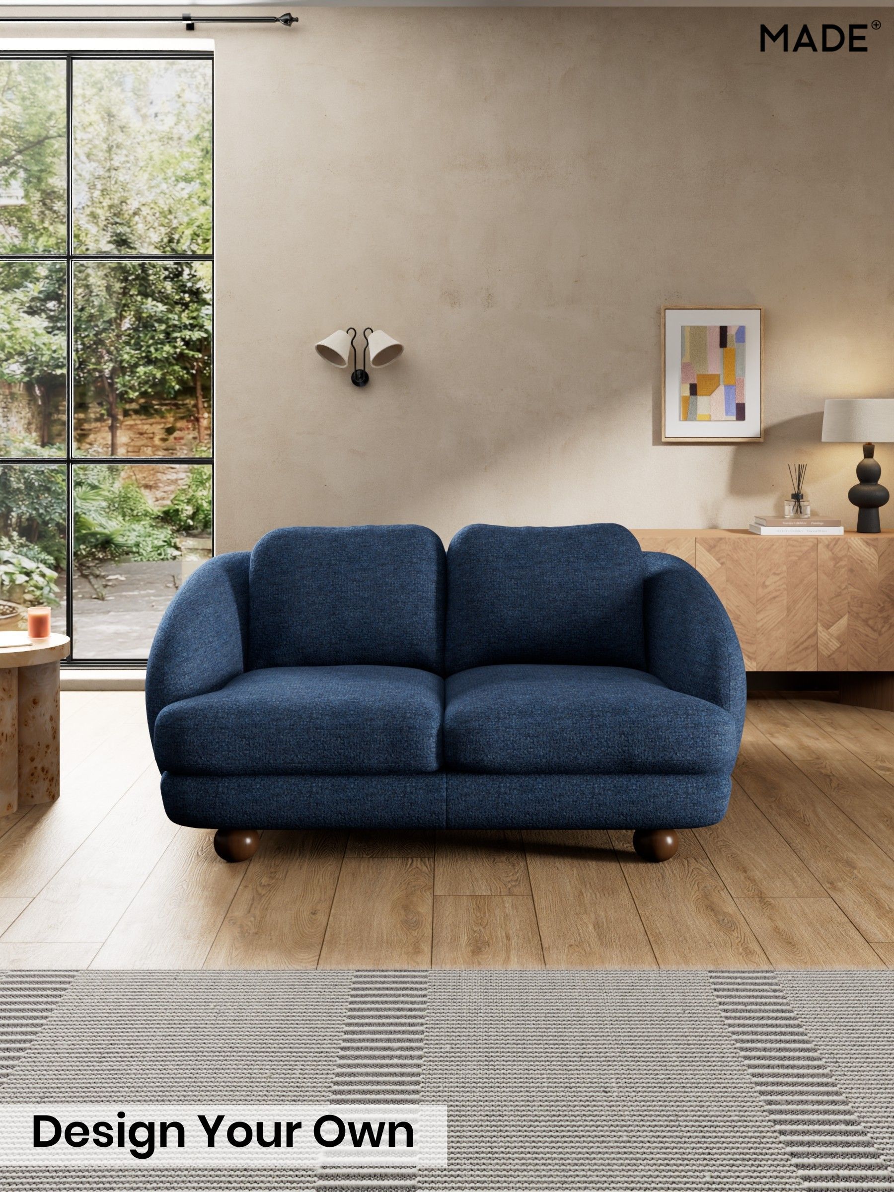 Tonal Boucle/Marl Navy Blue - Madris By Made