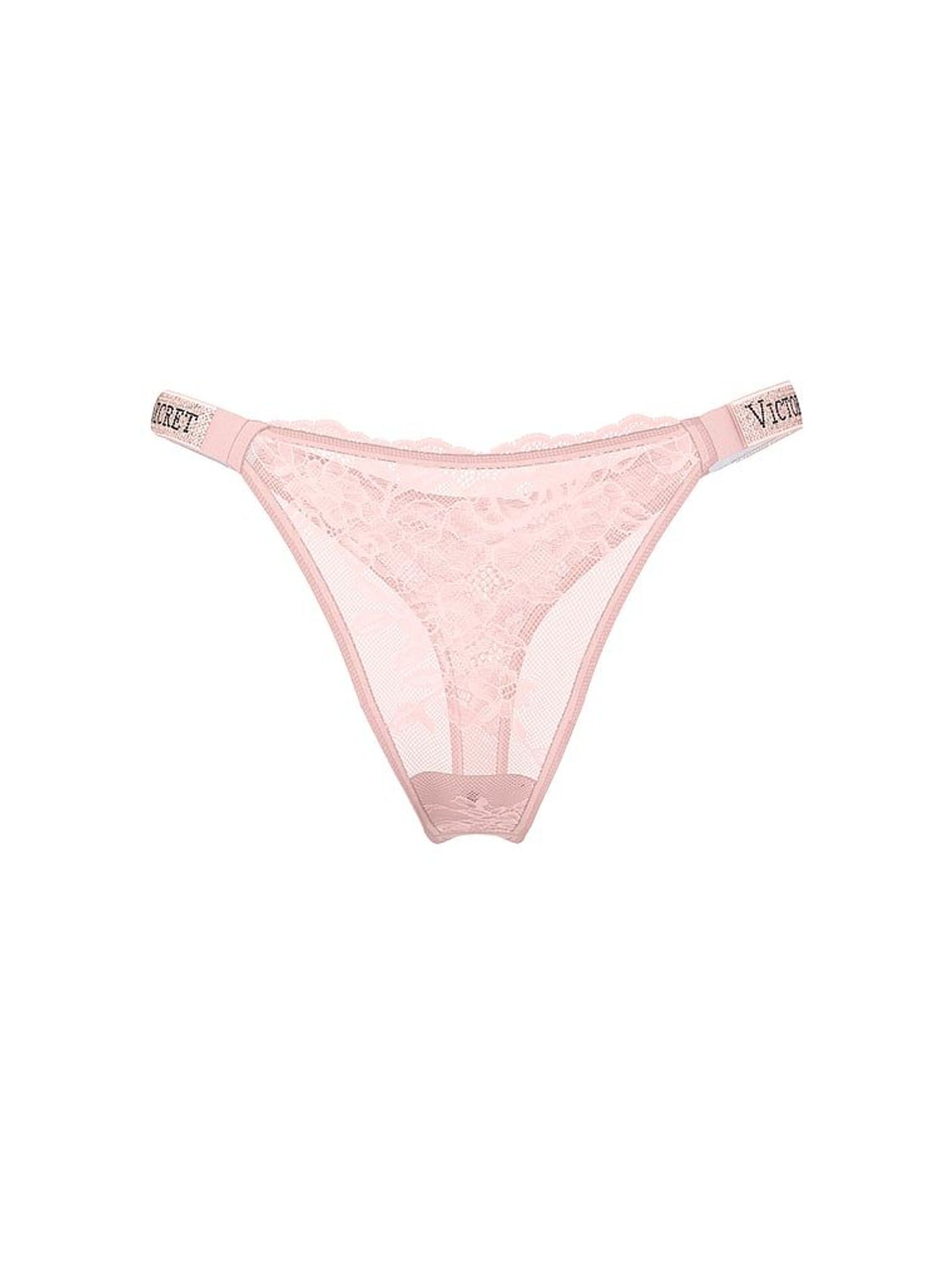 Angel Pink Thong Shine Strap Lace Knickers (W71556) | £20