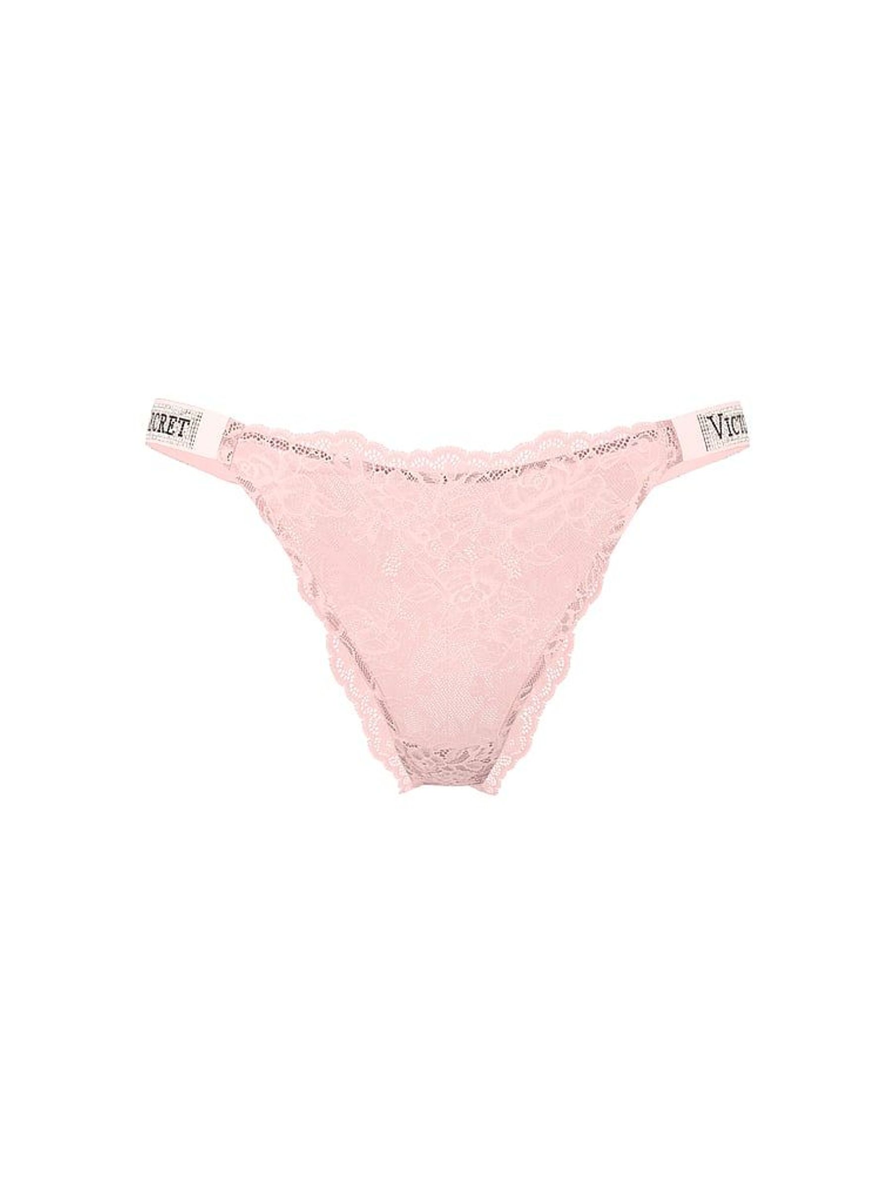 Angel Pink Brazilian Shine Strap Lace Knickers (W71585) | £20