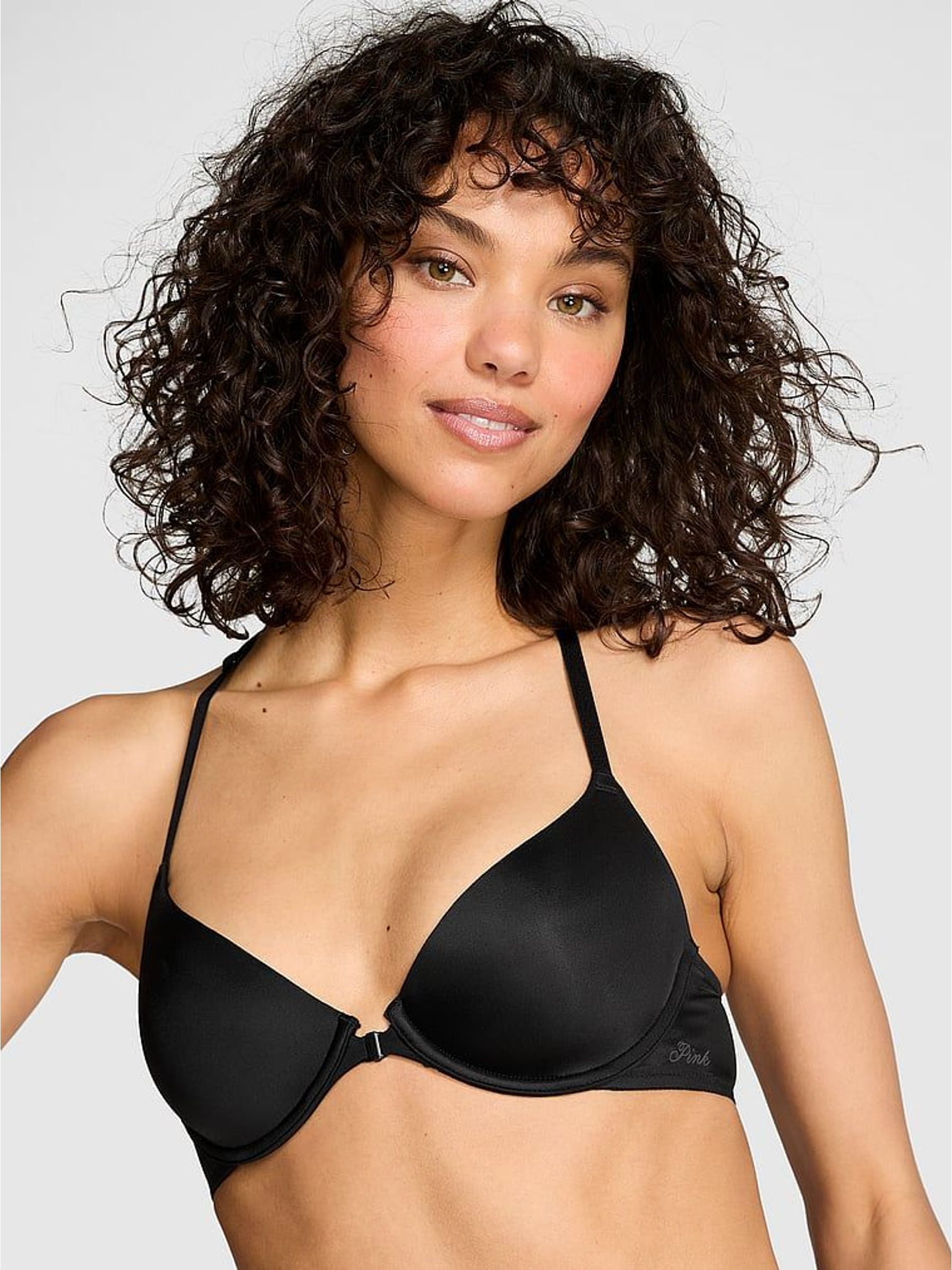 Black Front-Close Lightly Lined T-Shirt Bra (W71618) | £30
