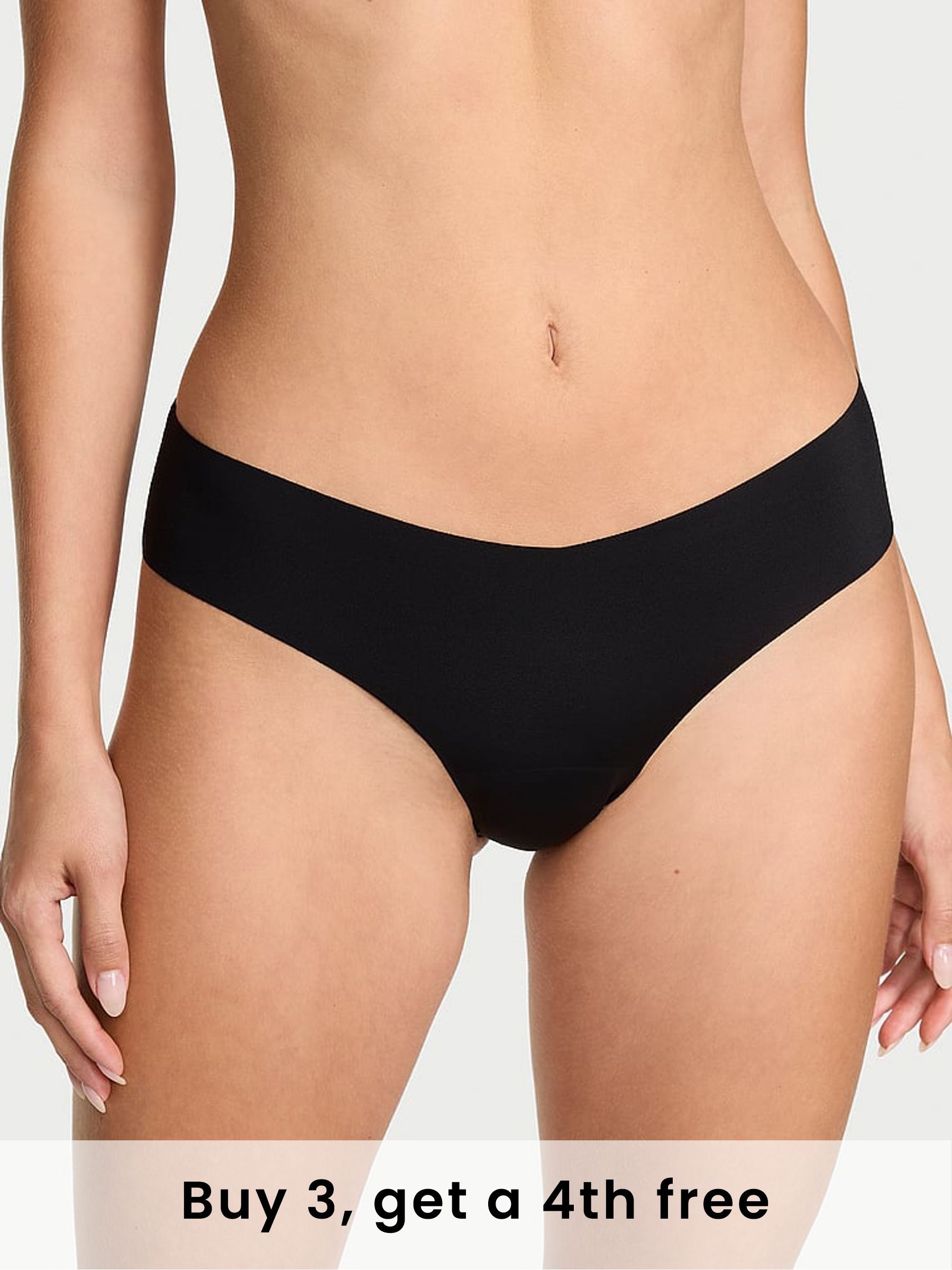 Black Thong Strappy Knickers (W71680) | £9