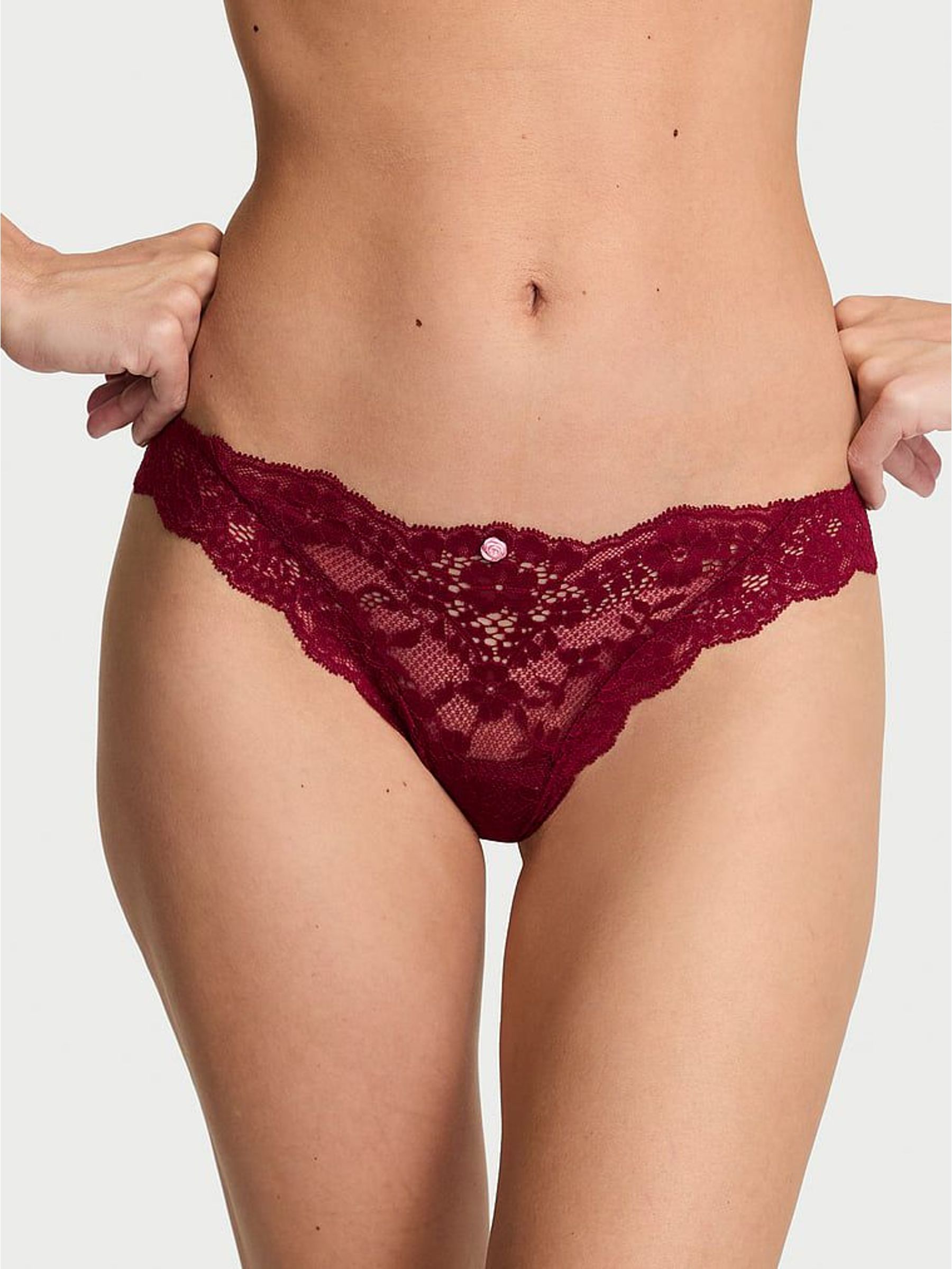 Sangria Red Bikini Lace Knickers (W71685) | £18