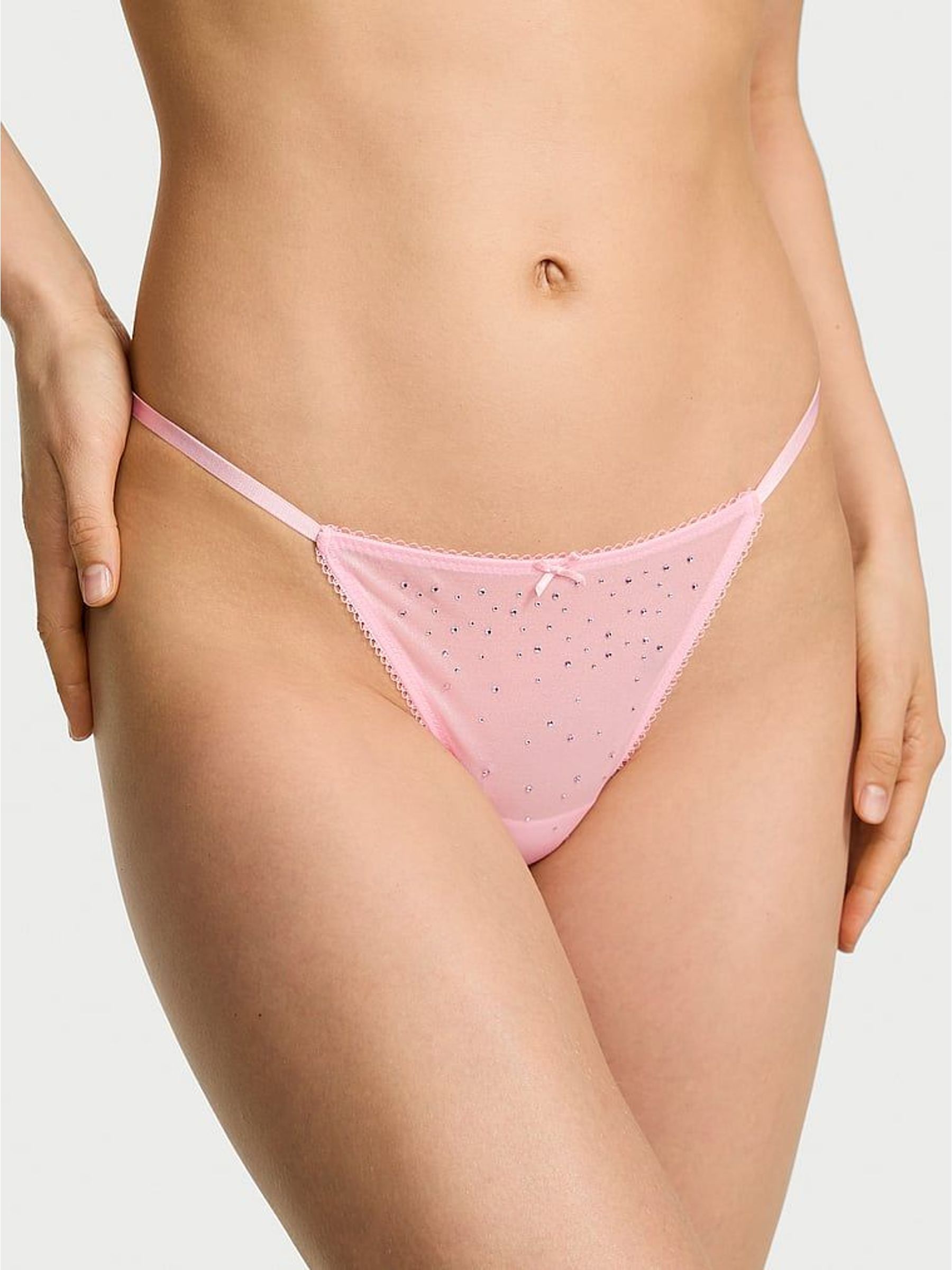 Pretty Blossom Pink Thong Shimmer Knickers (W71741) | £18