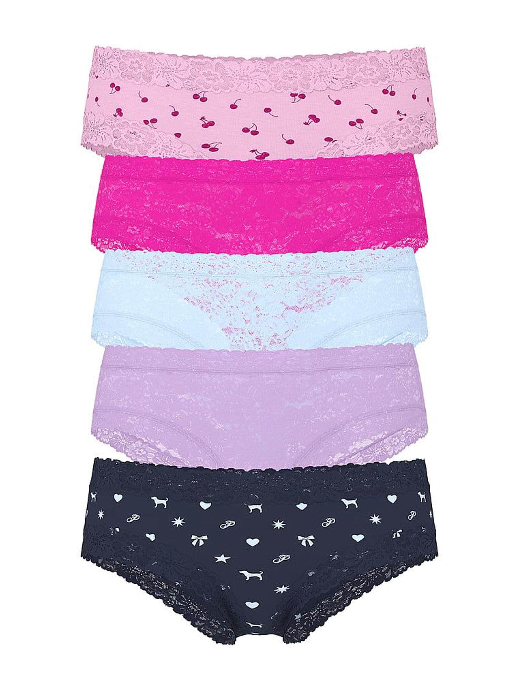 Heritage Pink Cheeky Lace Knickers 5 Pack (W71743) | £30