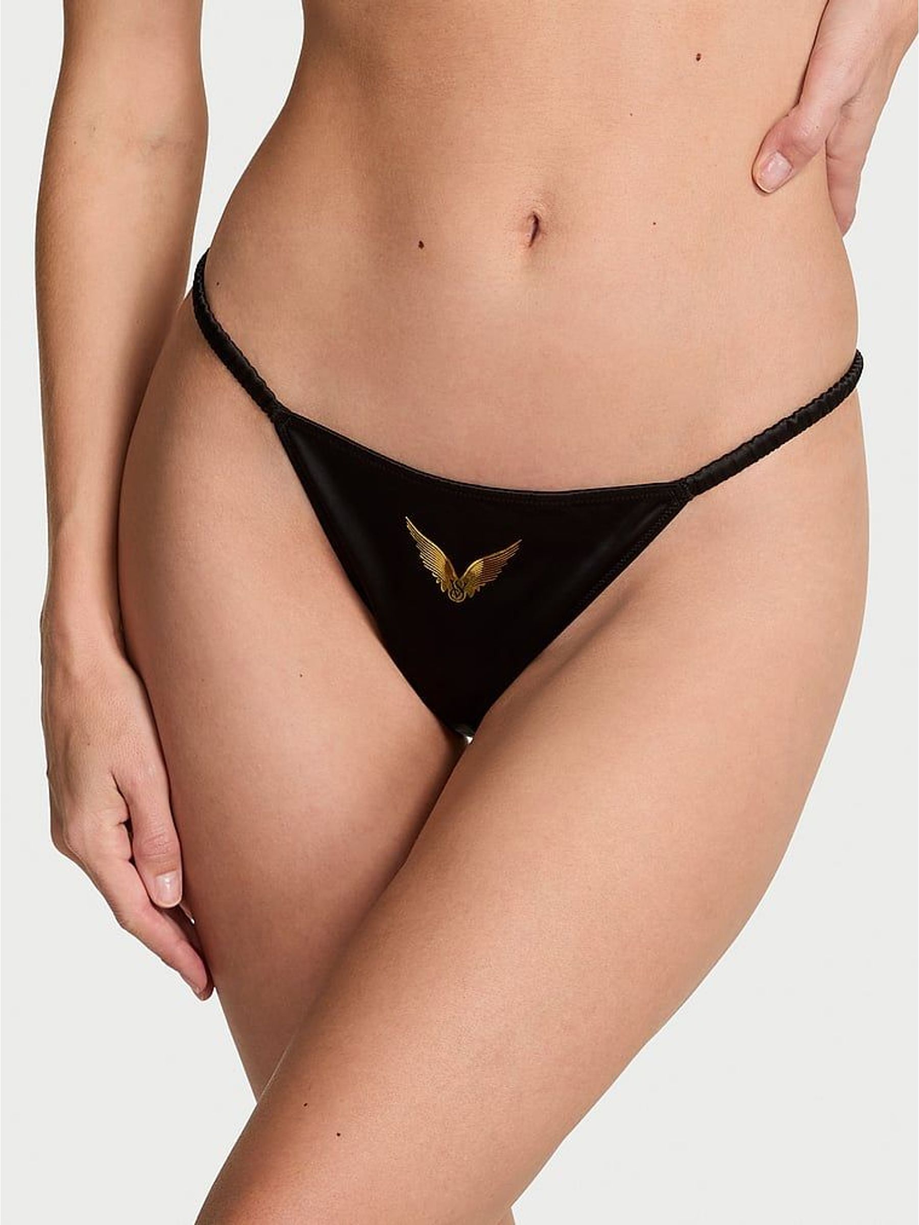 Black Cheeky Angel Strappy Back Knickers (W71762) | £18