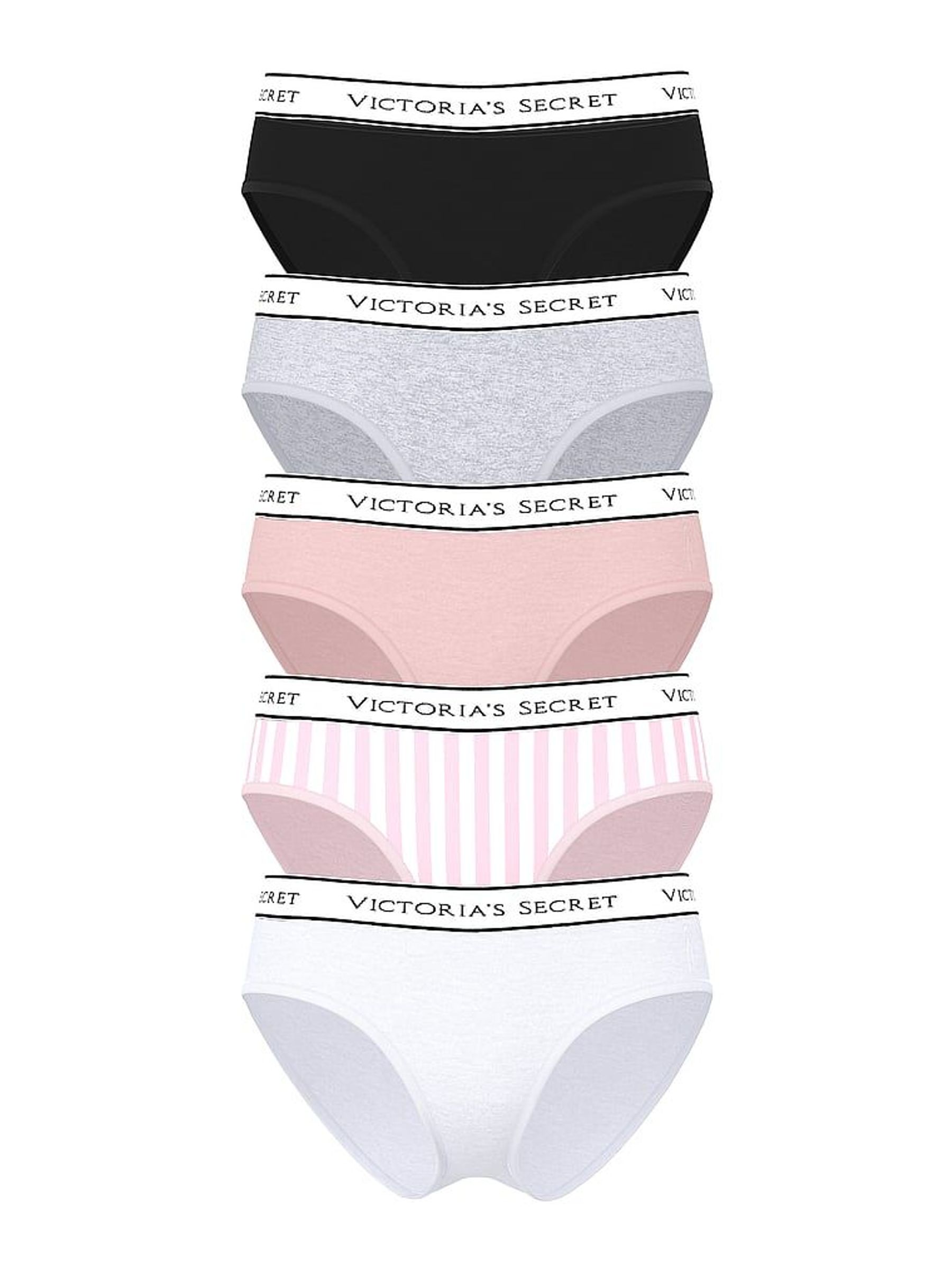 Black/Grey/Pink/White Hipster Knickers 5 Pack (W71784) | £30