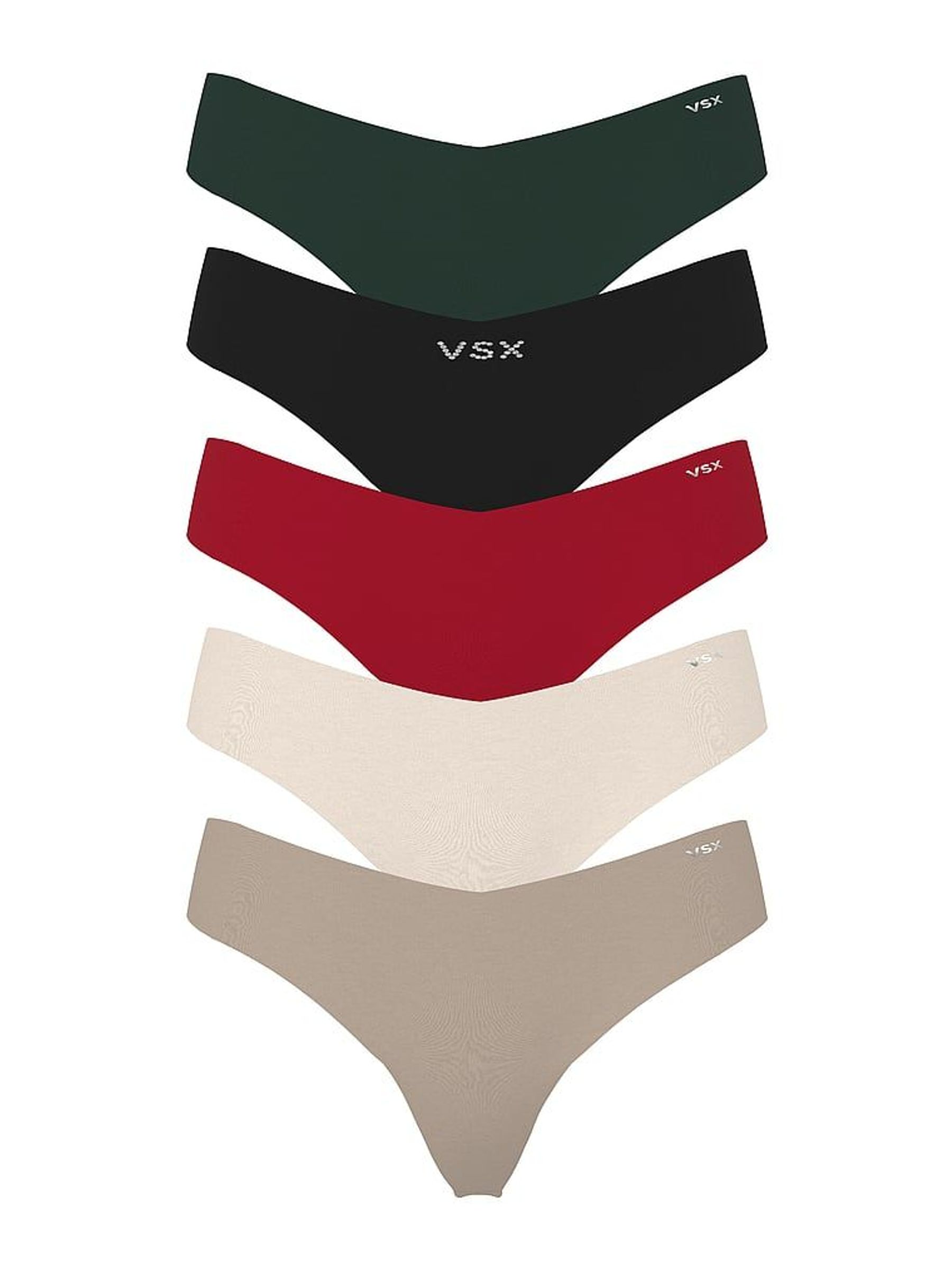 Green/Black/Red/Nude Thong VSX Knickers 5 Pack (W71791) | £26