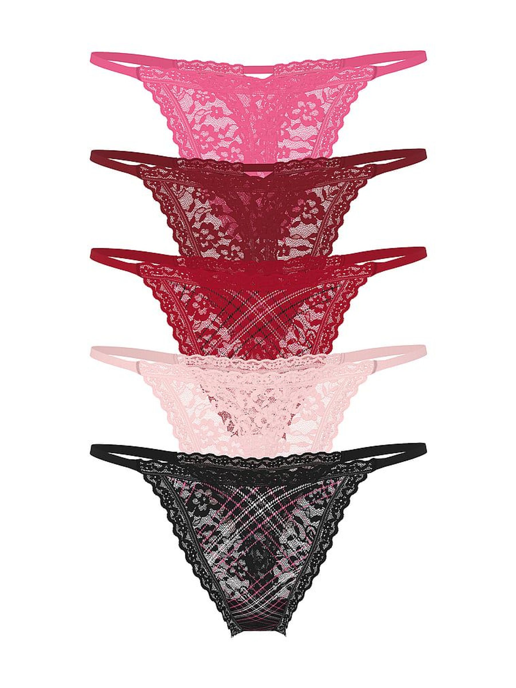 Pink/Red/Black Thong Knickers 5 Pack (W71796) | £26