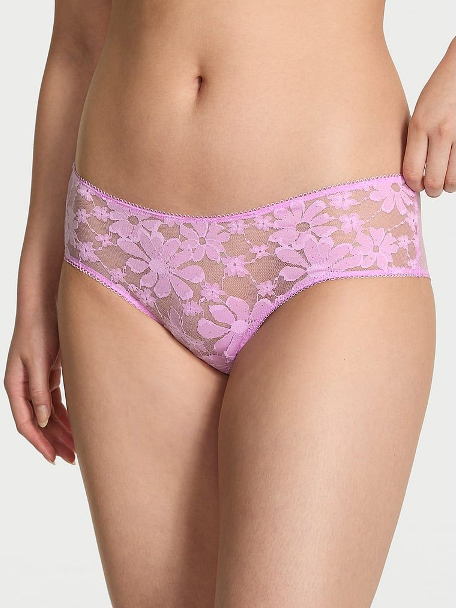 Hushed Lilac Purple Cheeky Sequin Lace Knickers (W71817) | £10