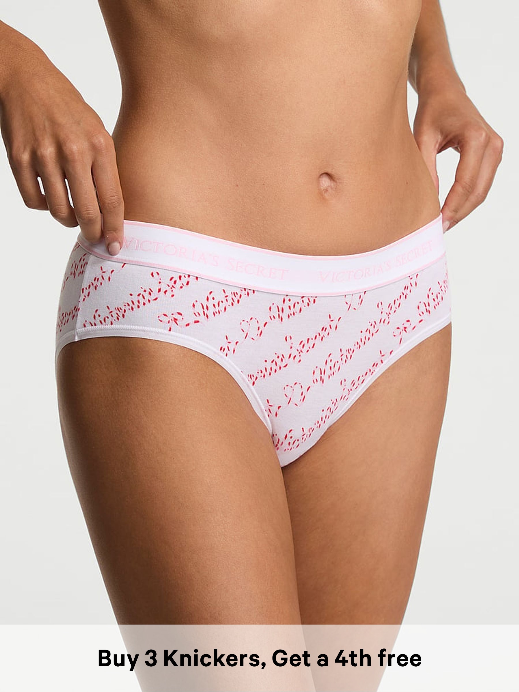 White Script Hipster Logo Knickers (W72094) | £9