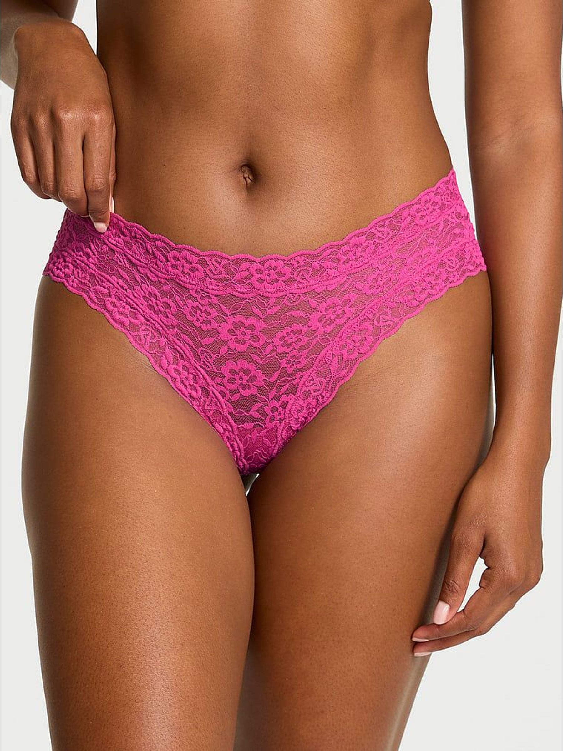 Luscious Rose Pink Cheeky Lace Strappy Back Knickers (W72102) | £10