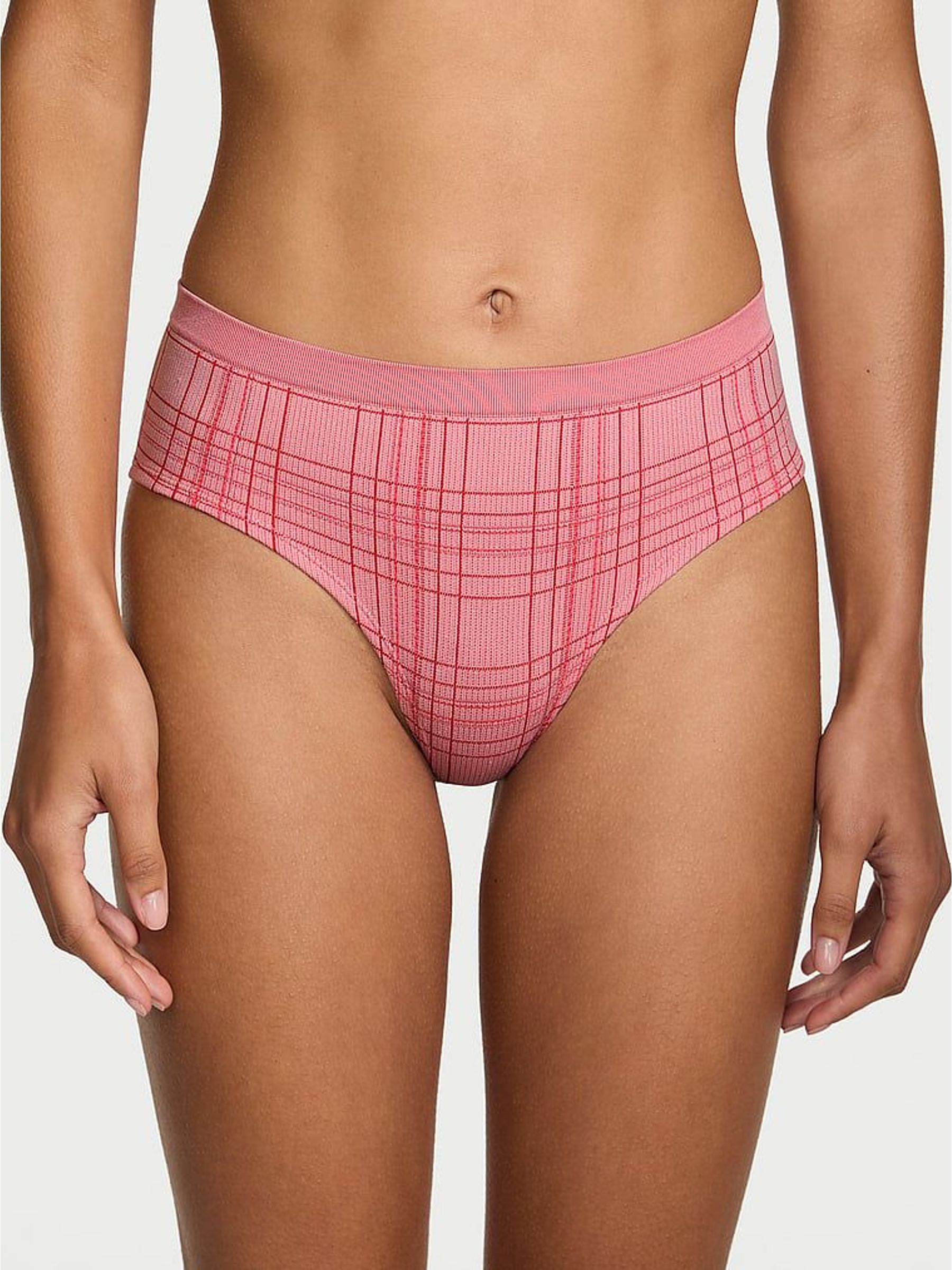 Pretty Blossom Pink Tartan Hipster Shimmer Knickers (W72123) | £10