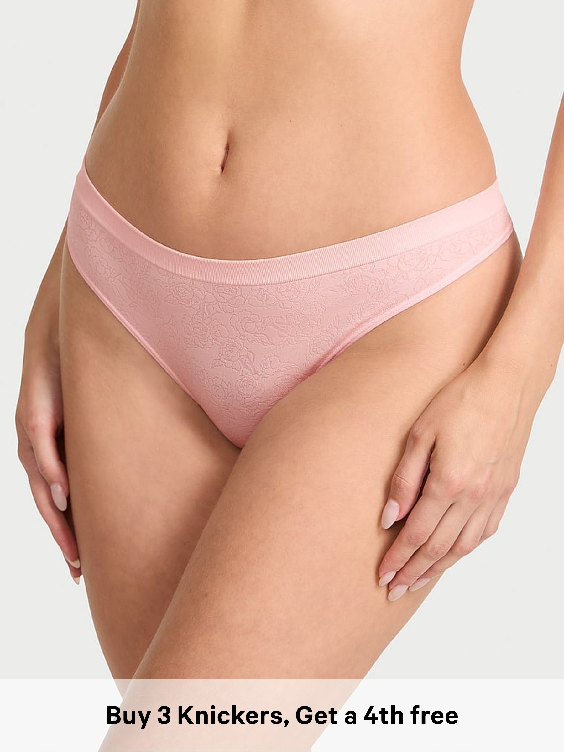 Angel Pink Sketch Floral Thong Knickers (W72136) | £10