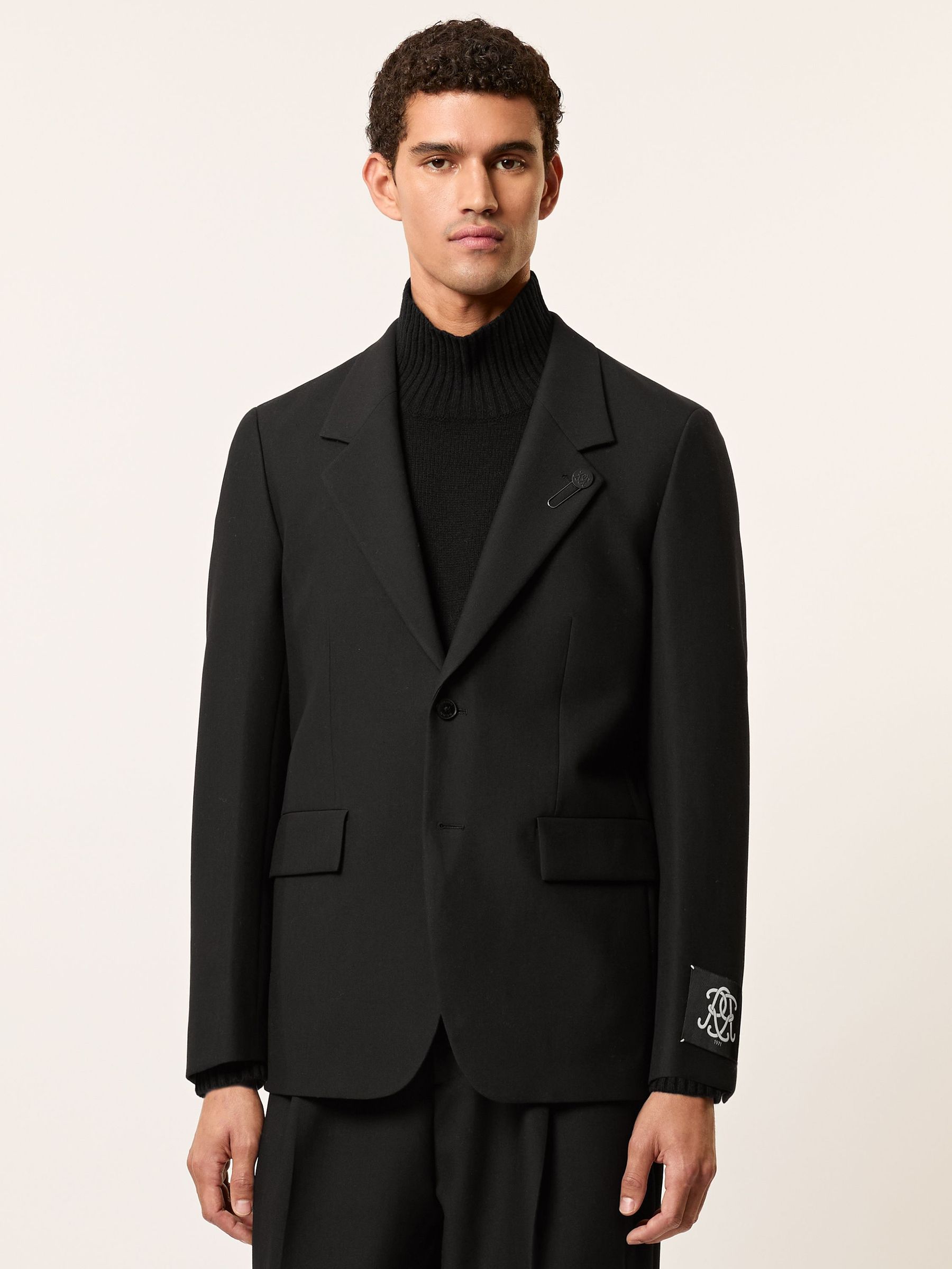 Monogram Relaxed Single-Breasted Blazer in Black (W72921) | £270