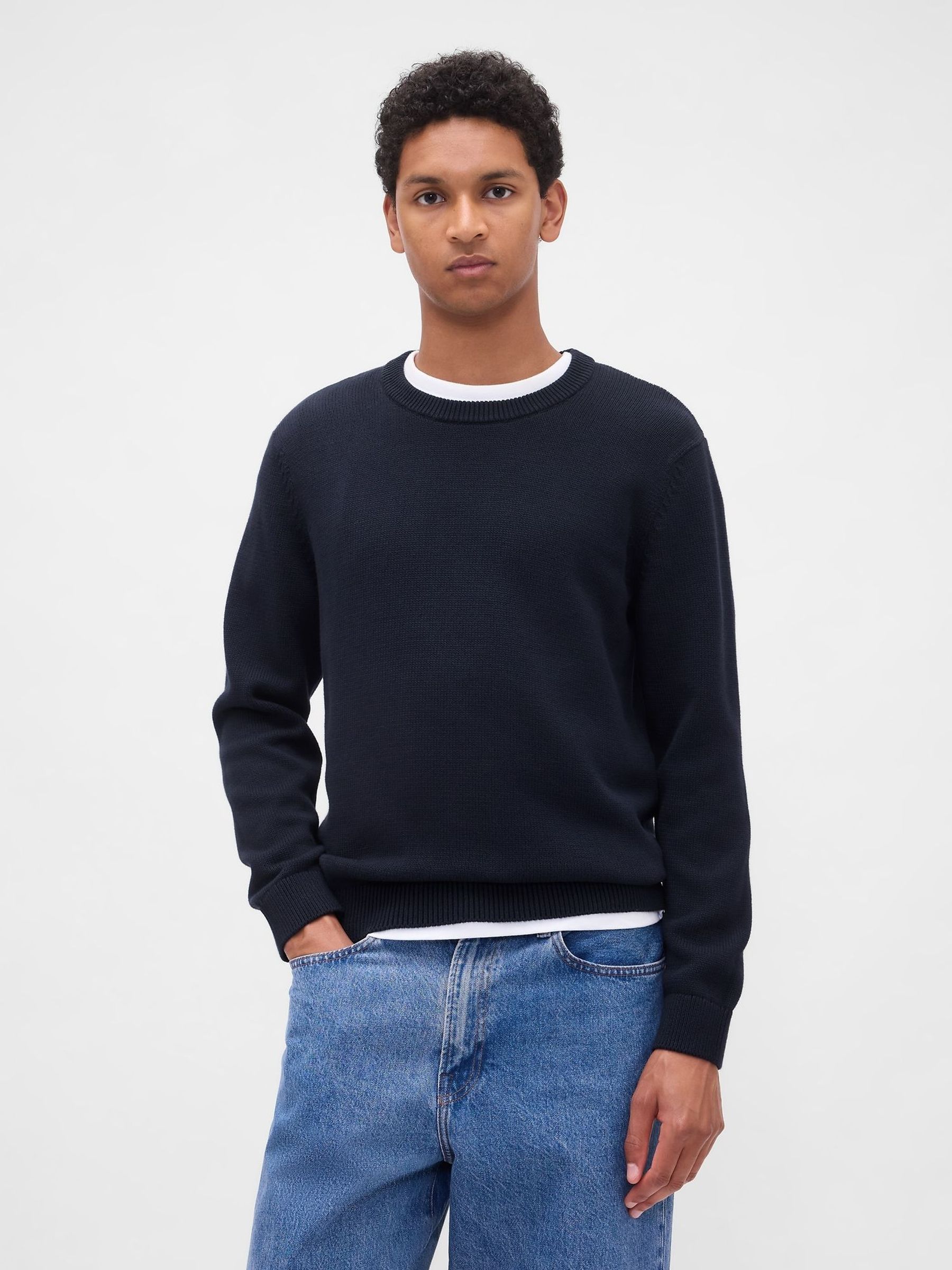 Blue Classic Crew Neck Jumper (W73210) | £35