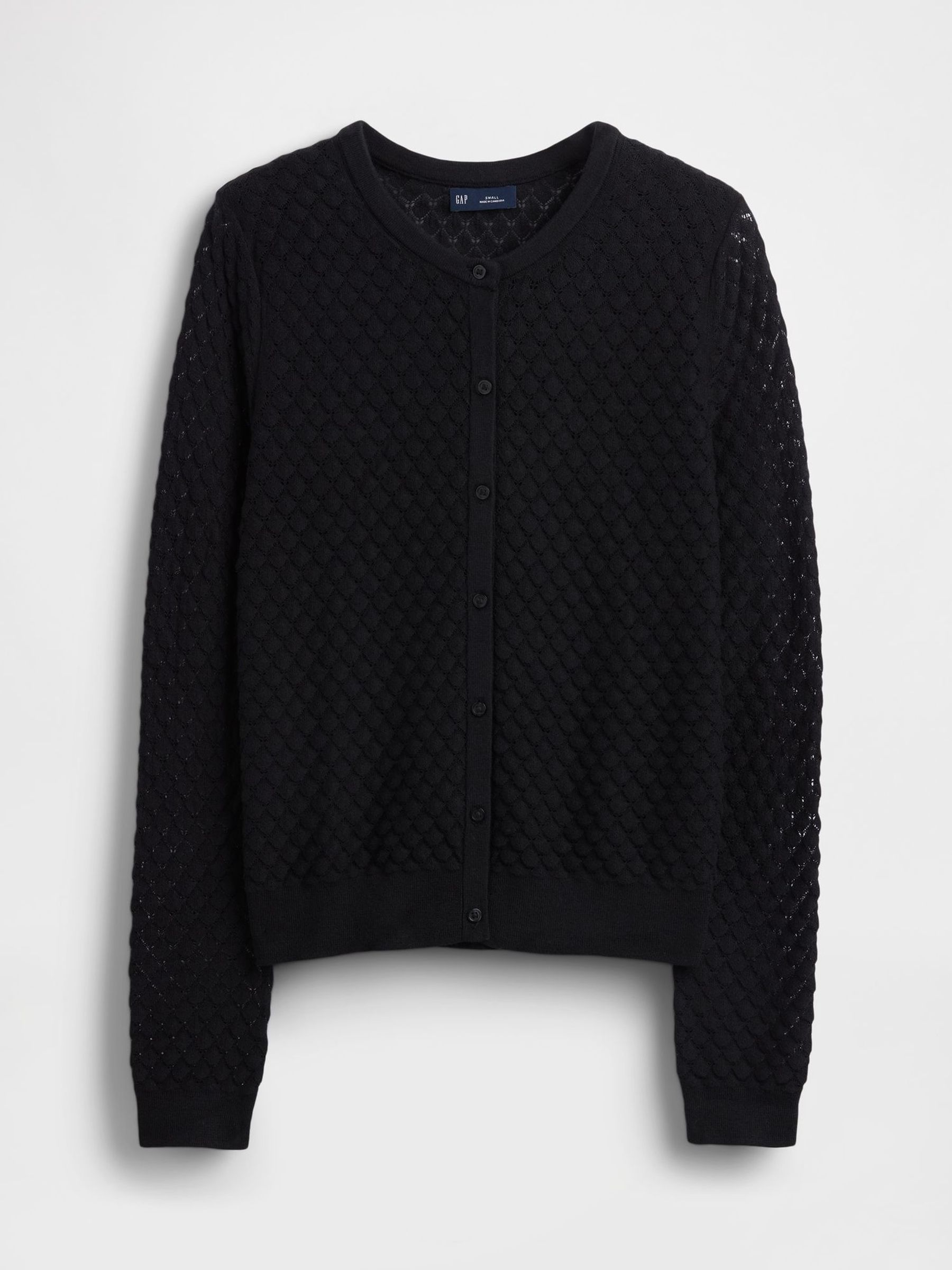 Black Soft Touch Stretch Pointelle Cardigan (W73222) | £40