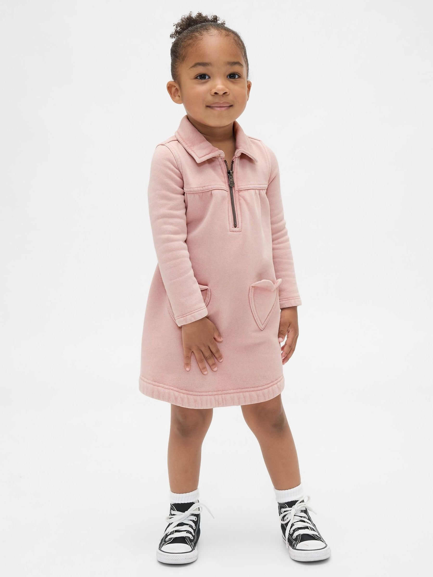 Pink VintageSoft Half Zip Dress (6mths-5yrs) (W73226) | £25