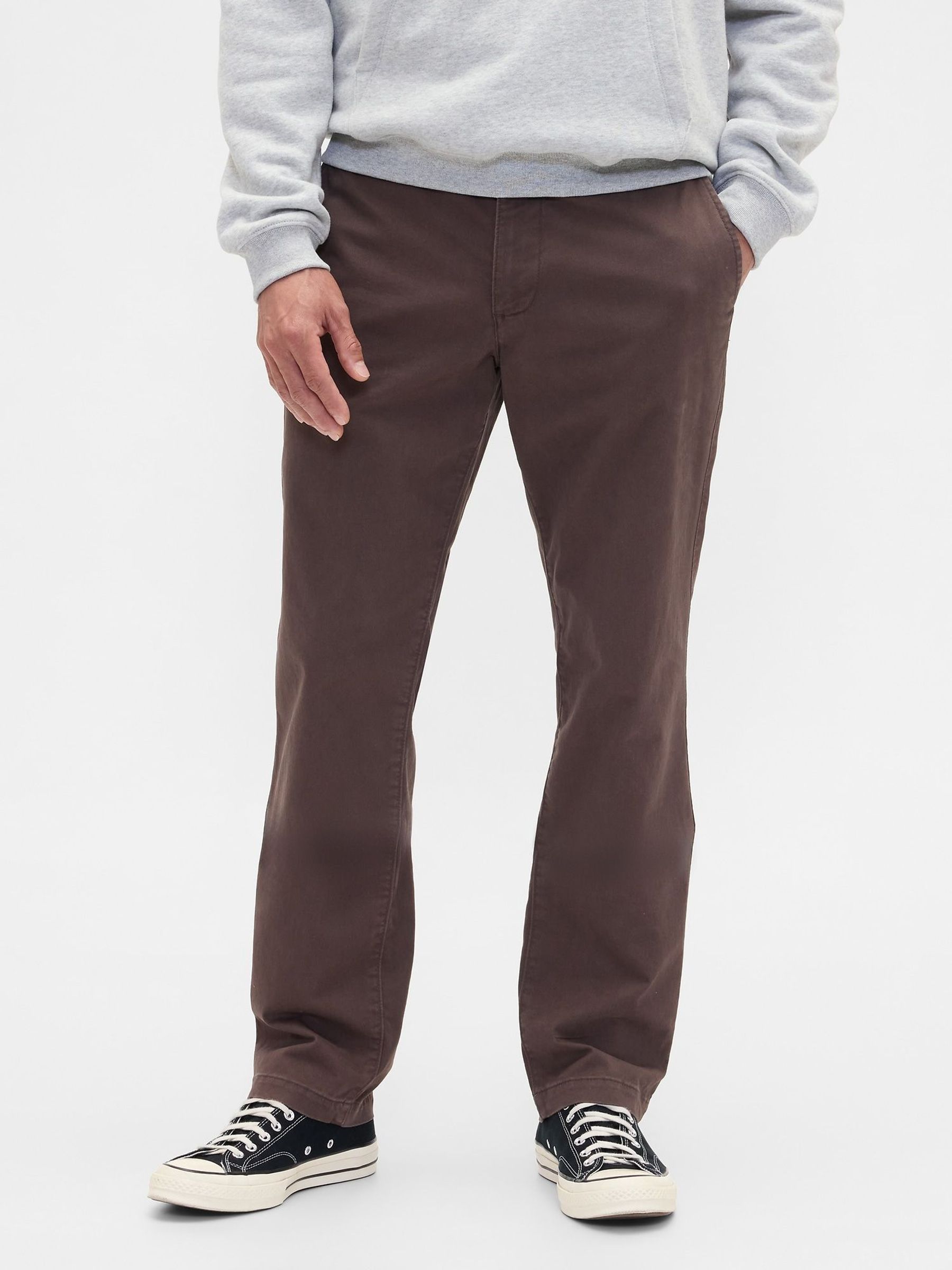 Dark Brown Essential Chinos in Straight Fit (W73256) | £40