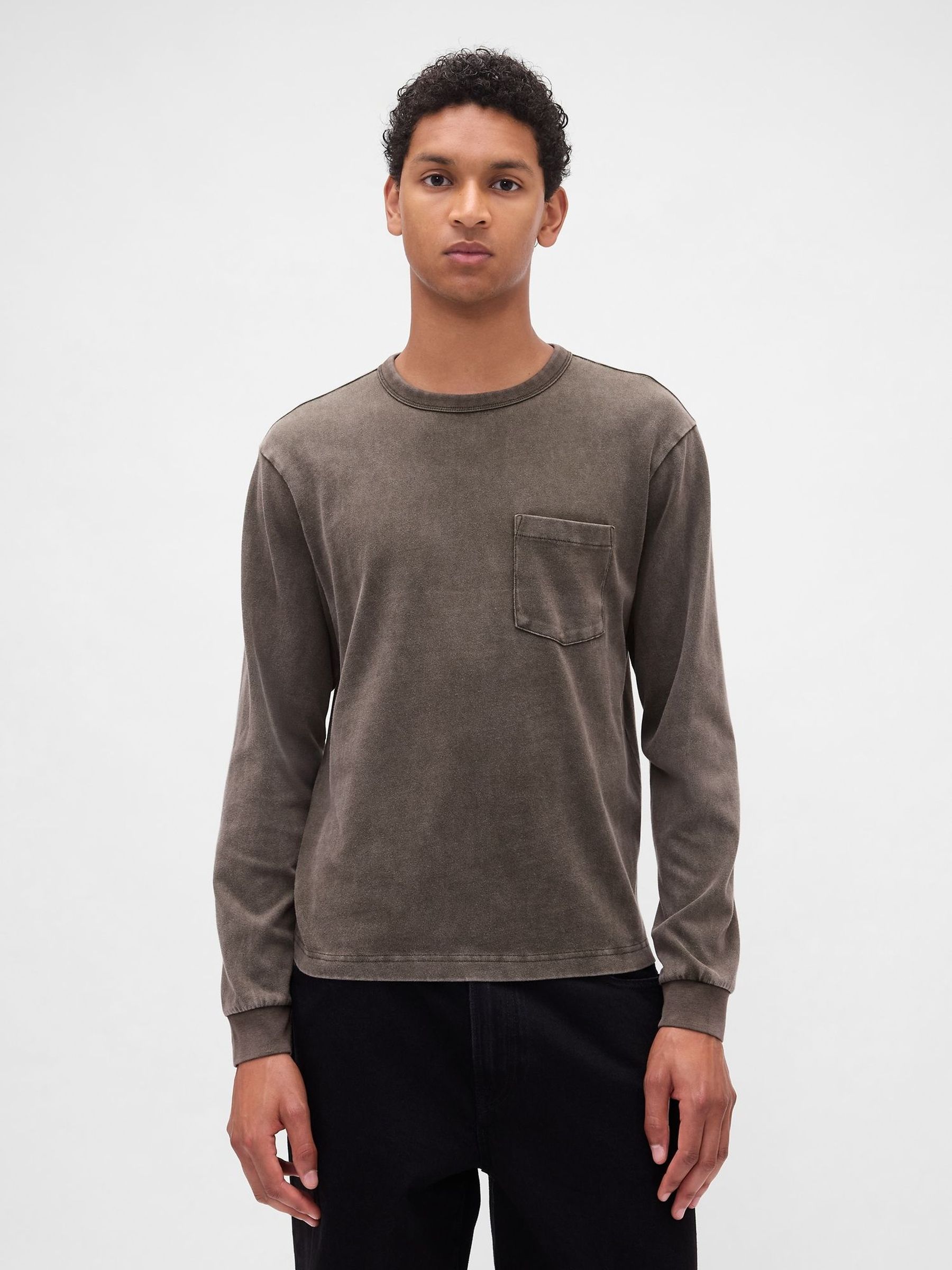 Washed Brown Heavyweight Relaxed T-Shirt (W73270) | £35