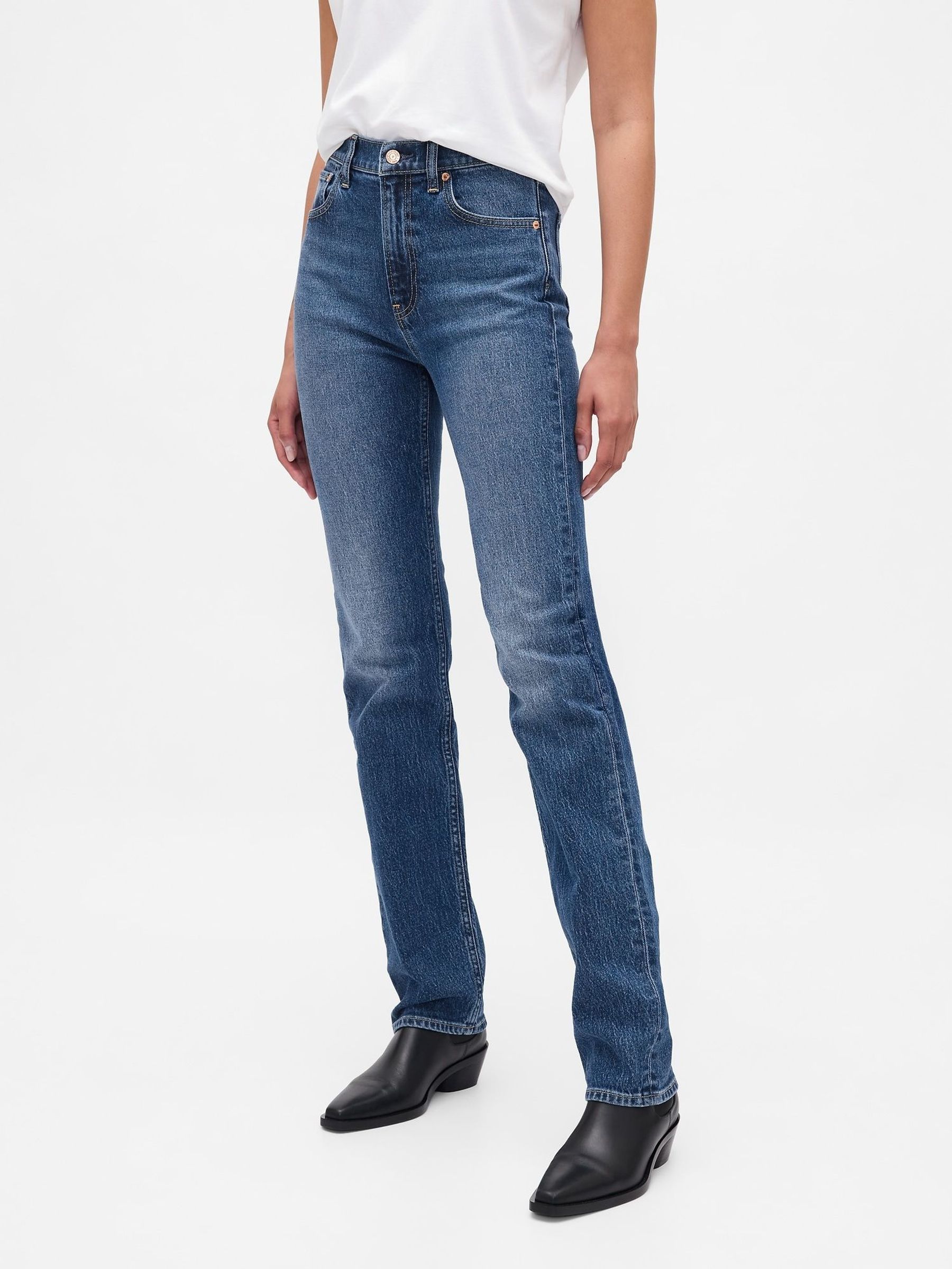 Blue High Rise '90s Straight Jeans (W73272) | £50