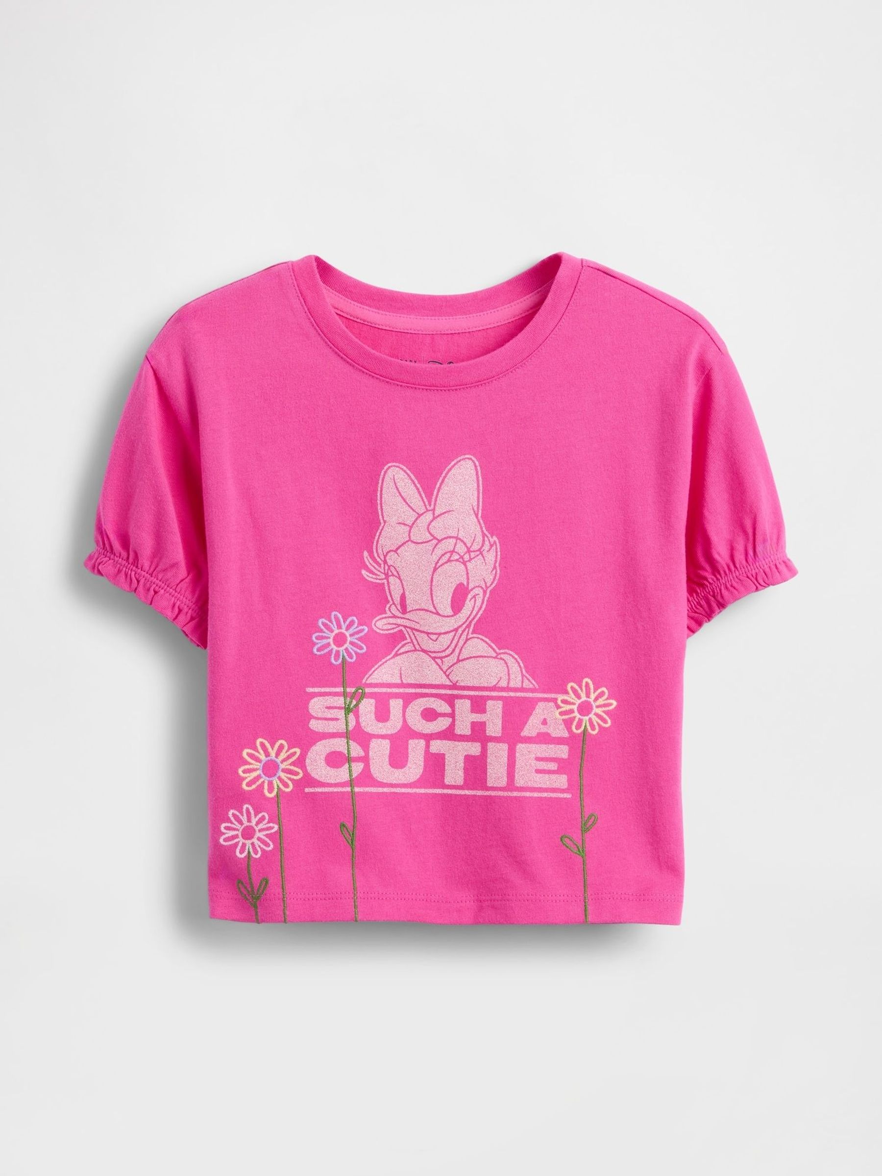 Pink Disney Ruffle Sleeve Round Neck T-Shirt (6mths-5yrs) (W73283) | £14