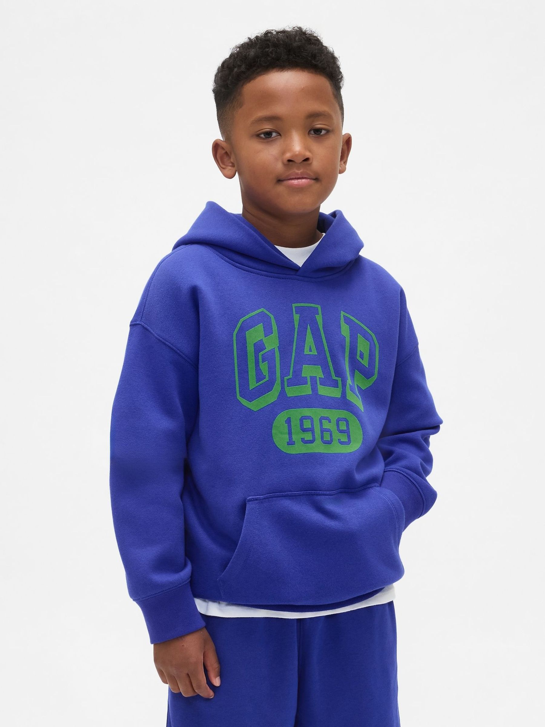 Blue/Green Vintage Soft Logo Hoodie (4-13yrs) (W73338) | £25