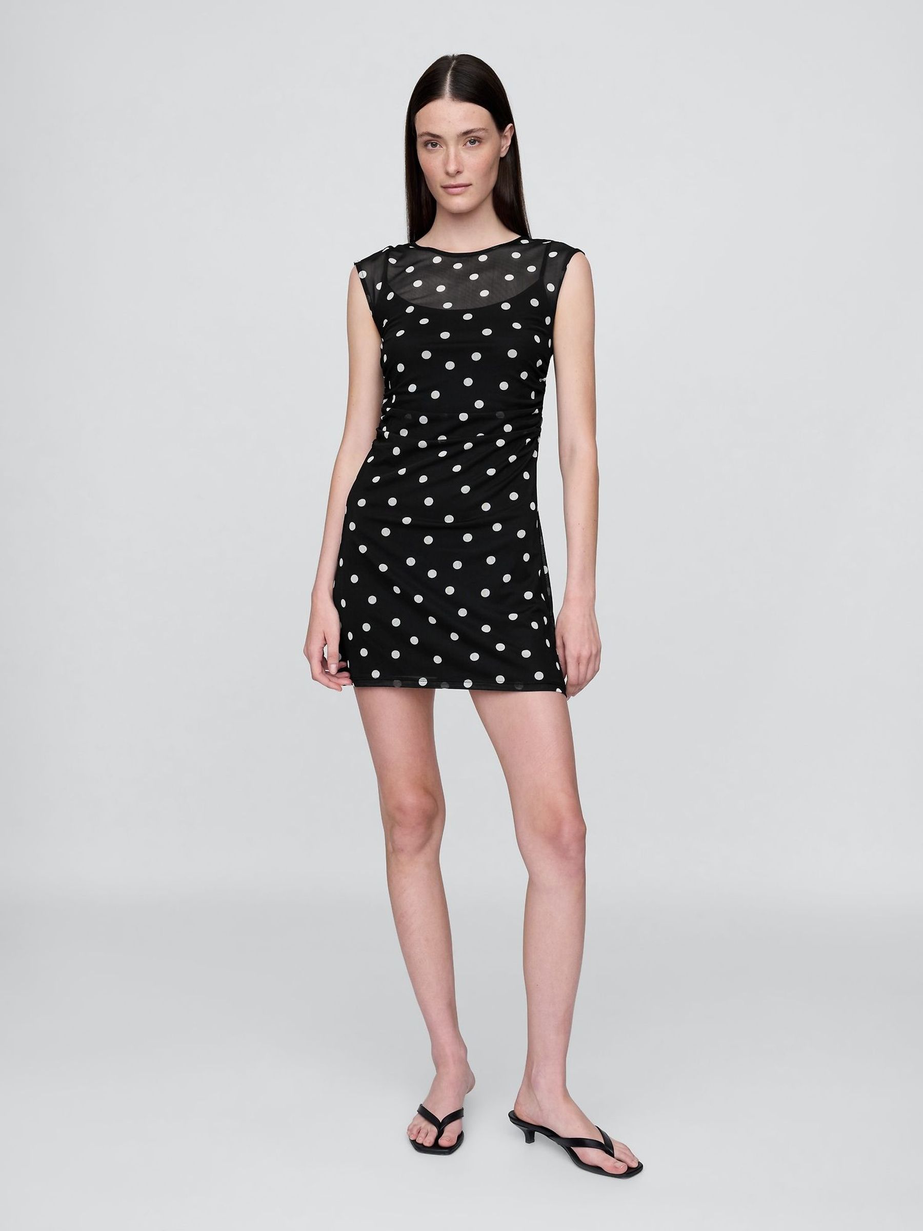 Black Mini Mesh Dress (W73349) | £50