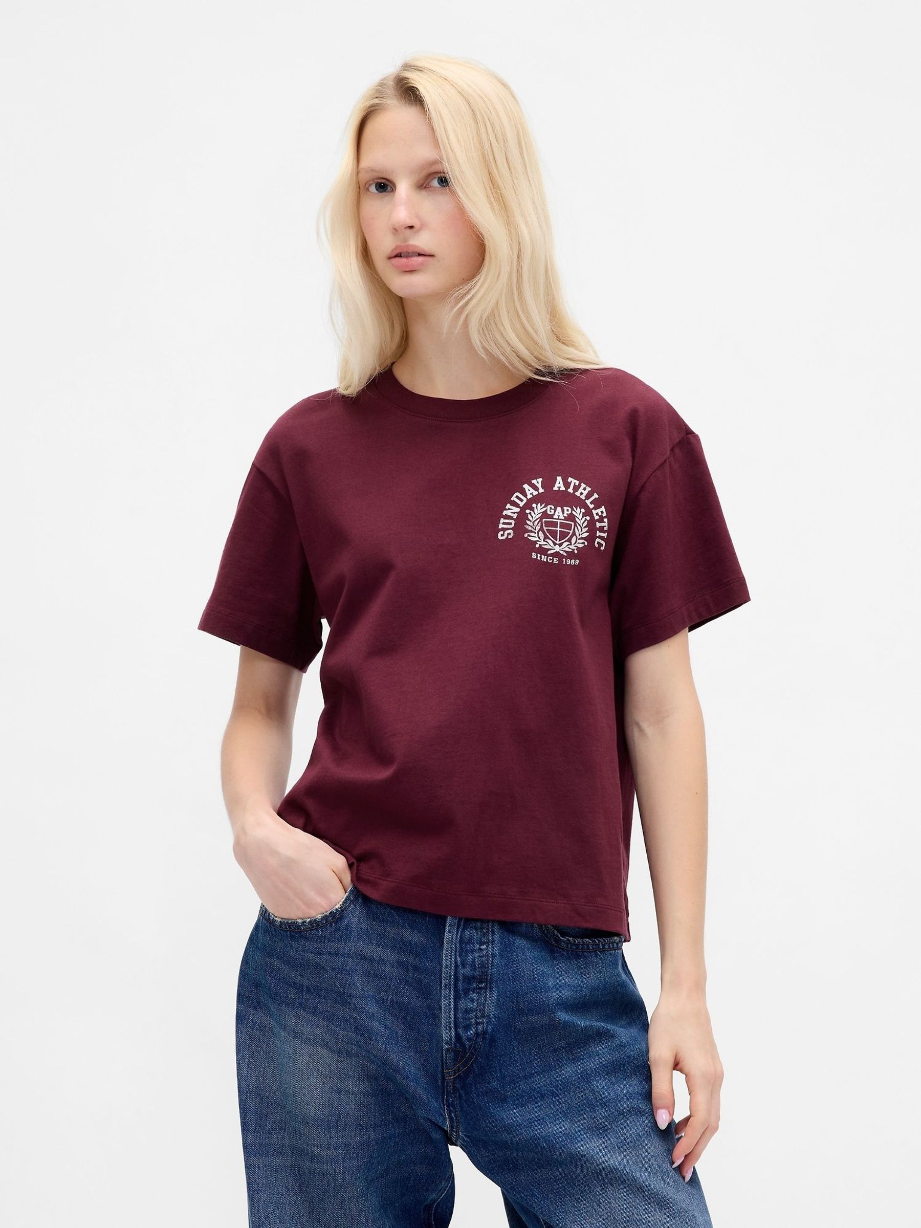 Red Relaxed Graphic Logo T-Shirt (W73363) | £25