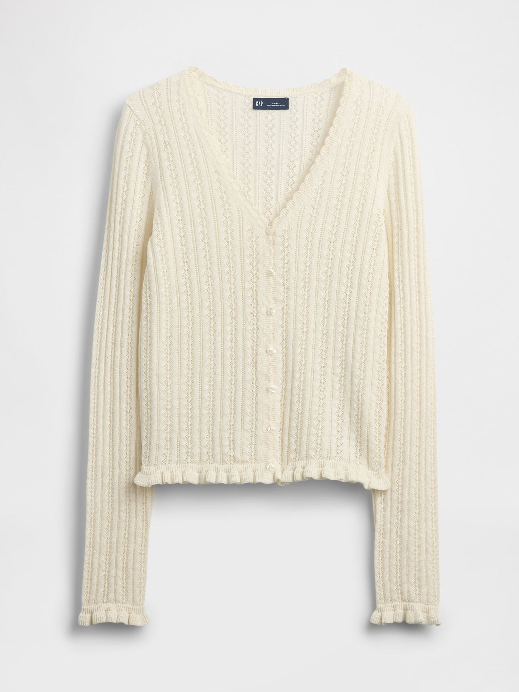 Cream Pointelle Cardigan (W73387) | £40