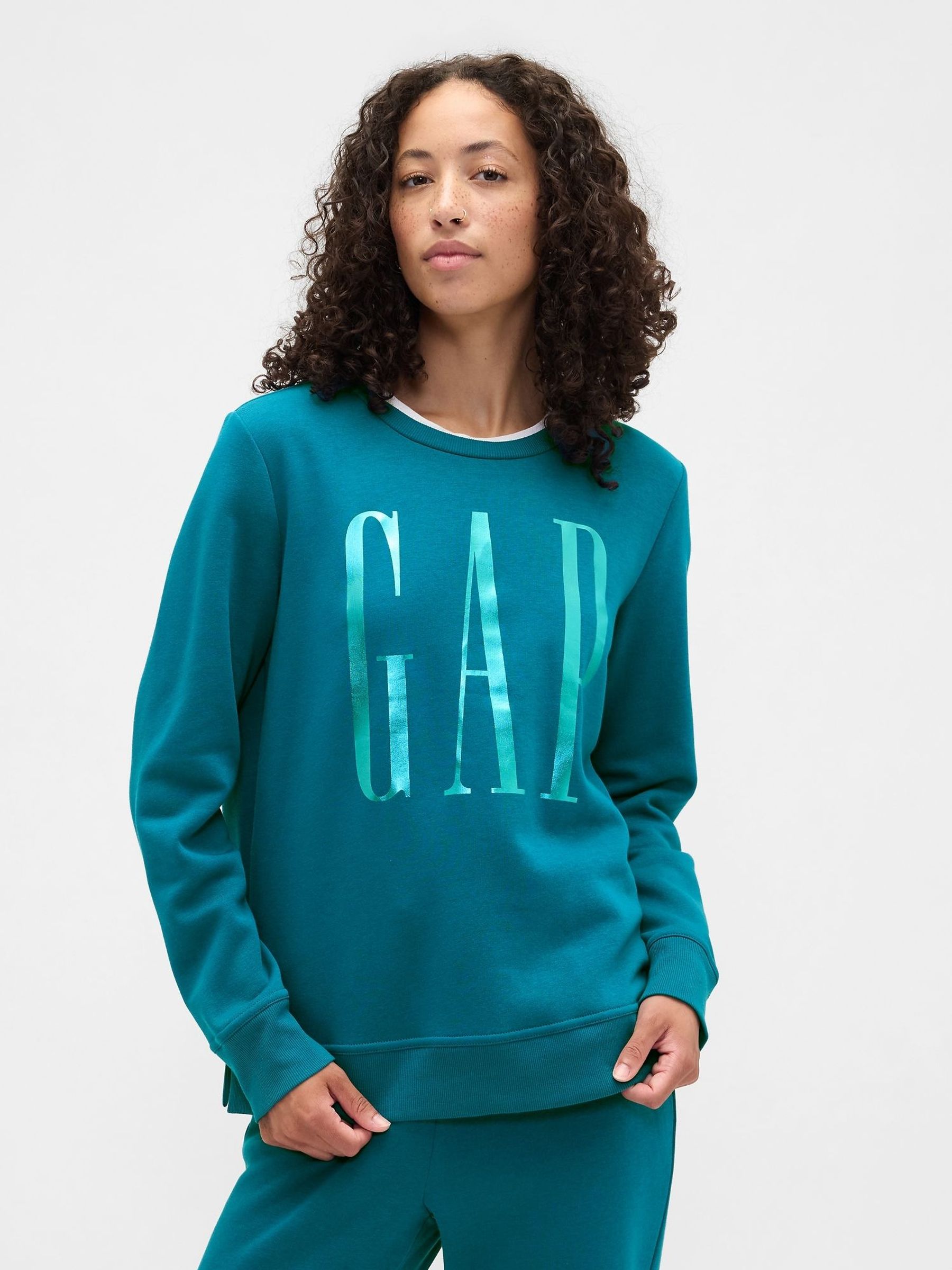 Blue Relaxed Logo Crew Neck Jumper (W73401) | £25