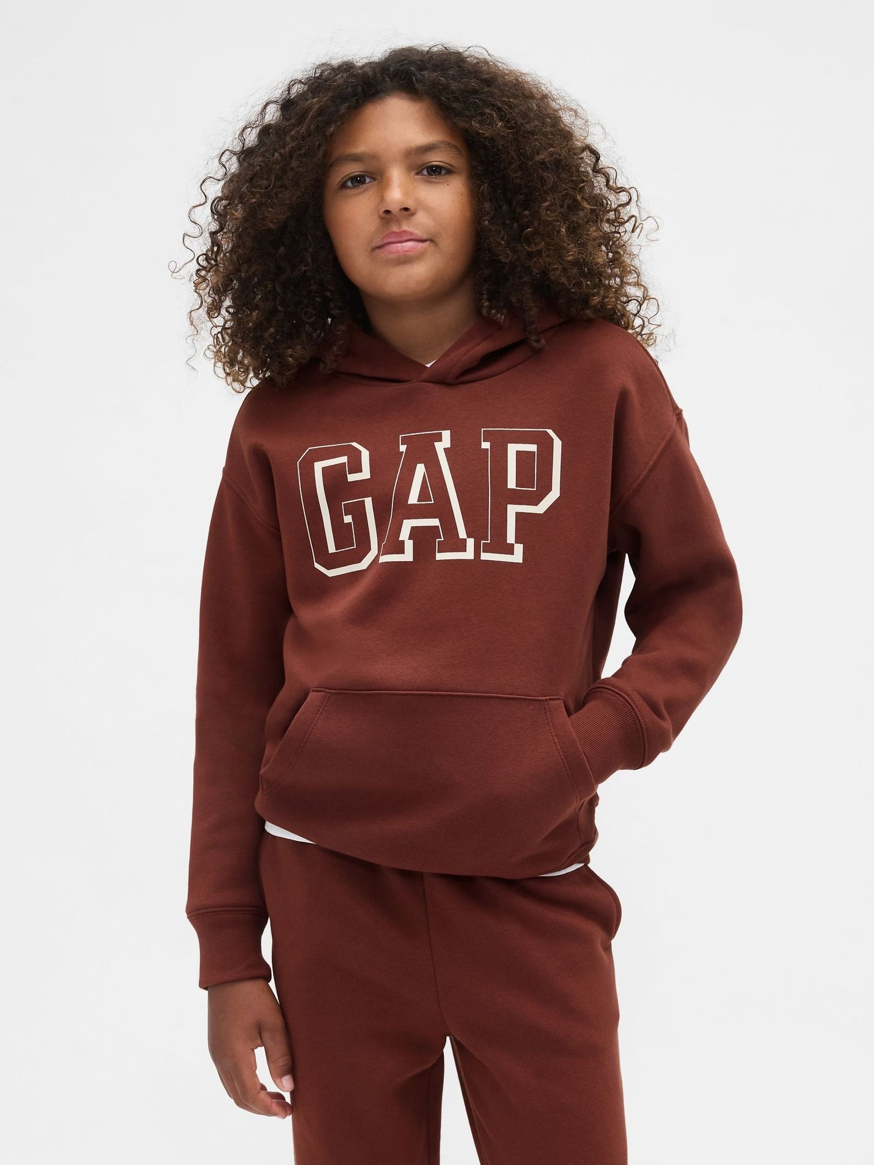 Brown Relaxed Logo Hoodie (4-13yrs) (W73422) | £20
