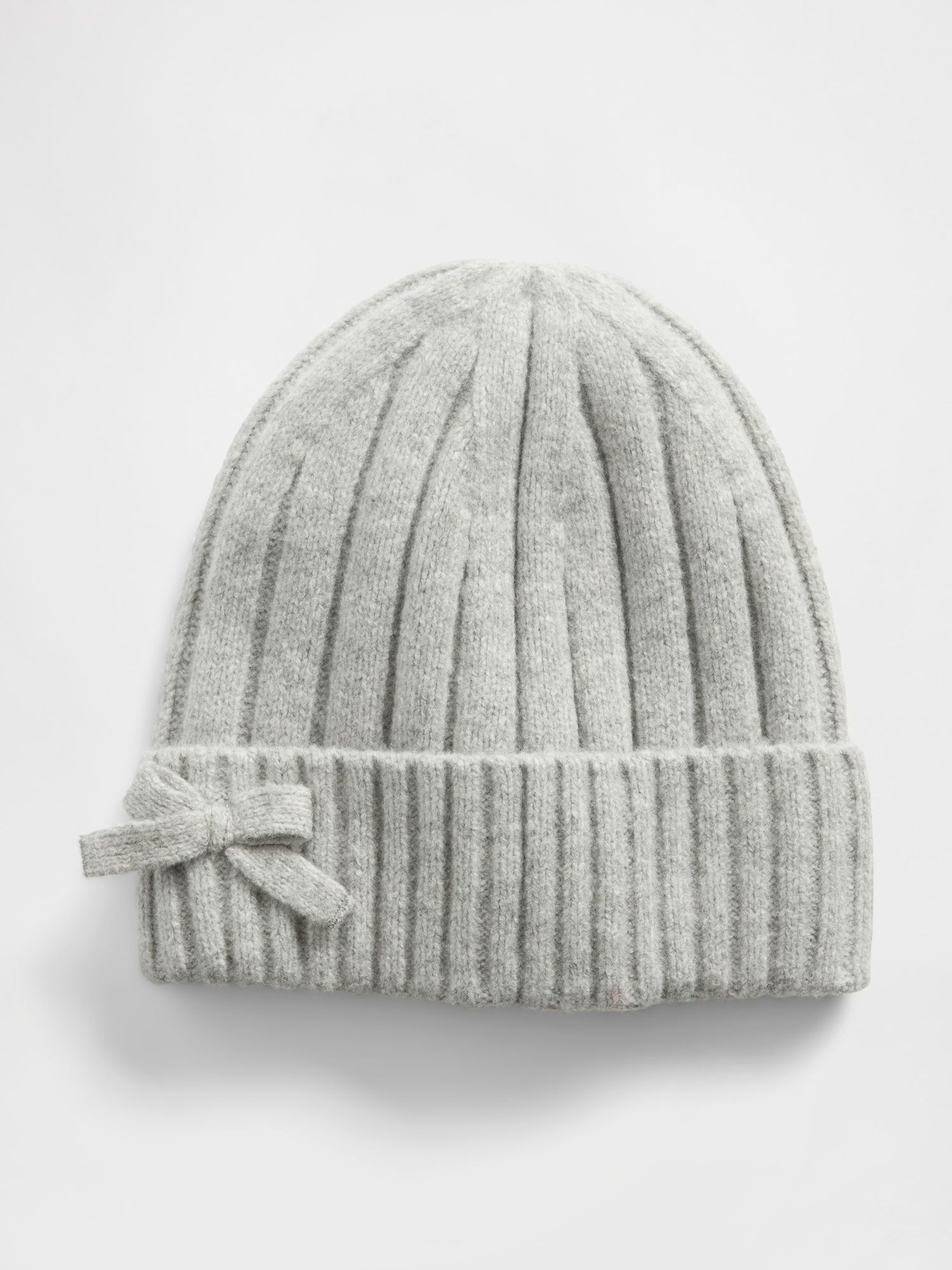 Grey Soft Touch Bow Beanie (W73423) | £14