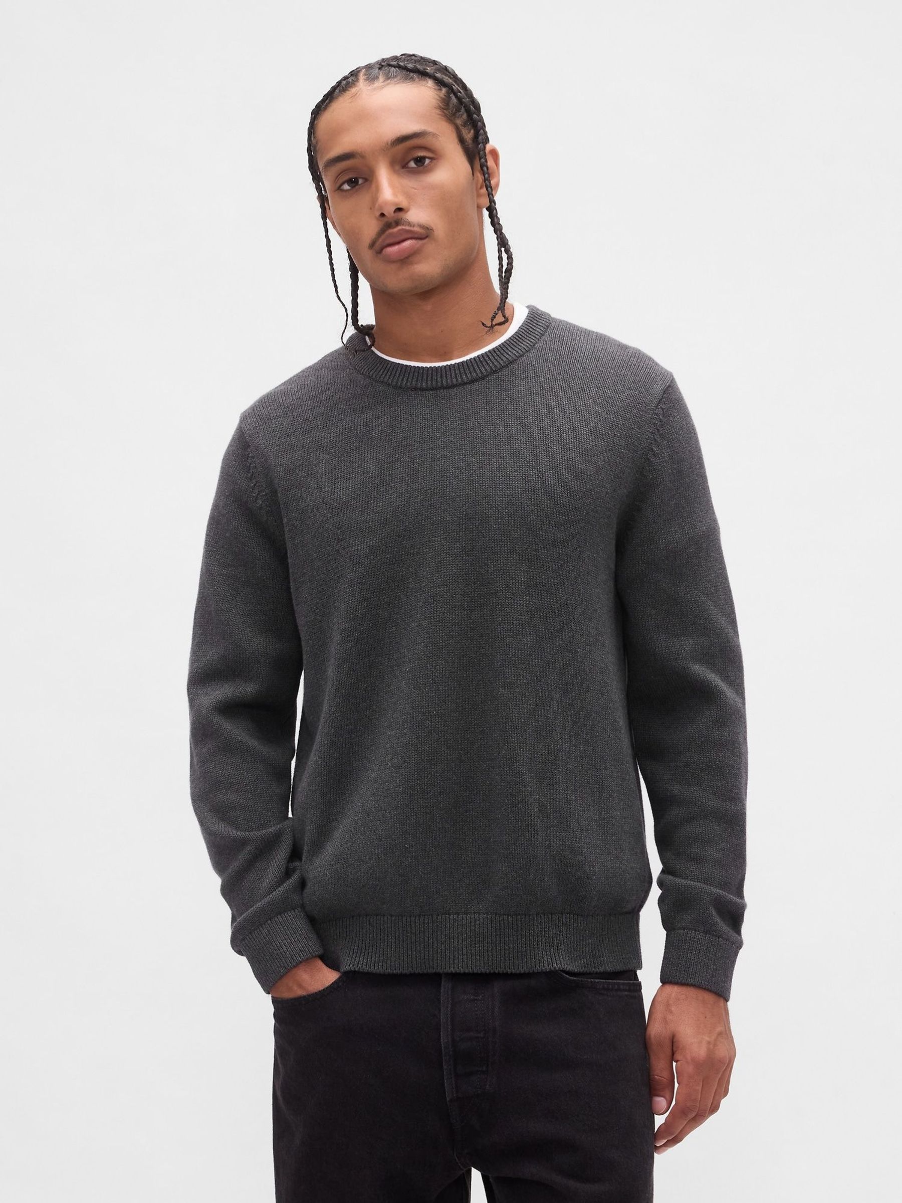 Grey Classic Crew Neck Jumper (W73426) | £35