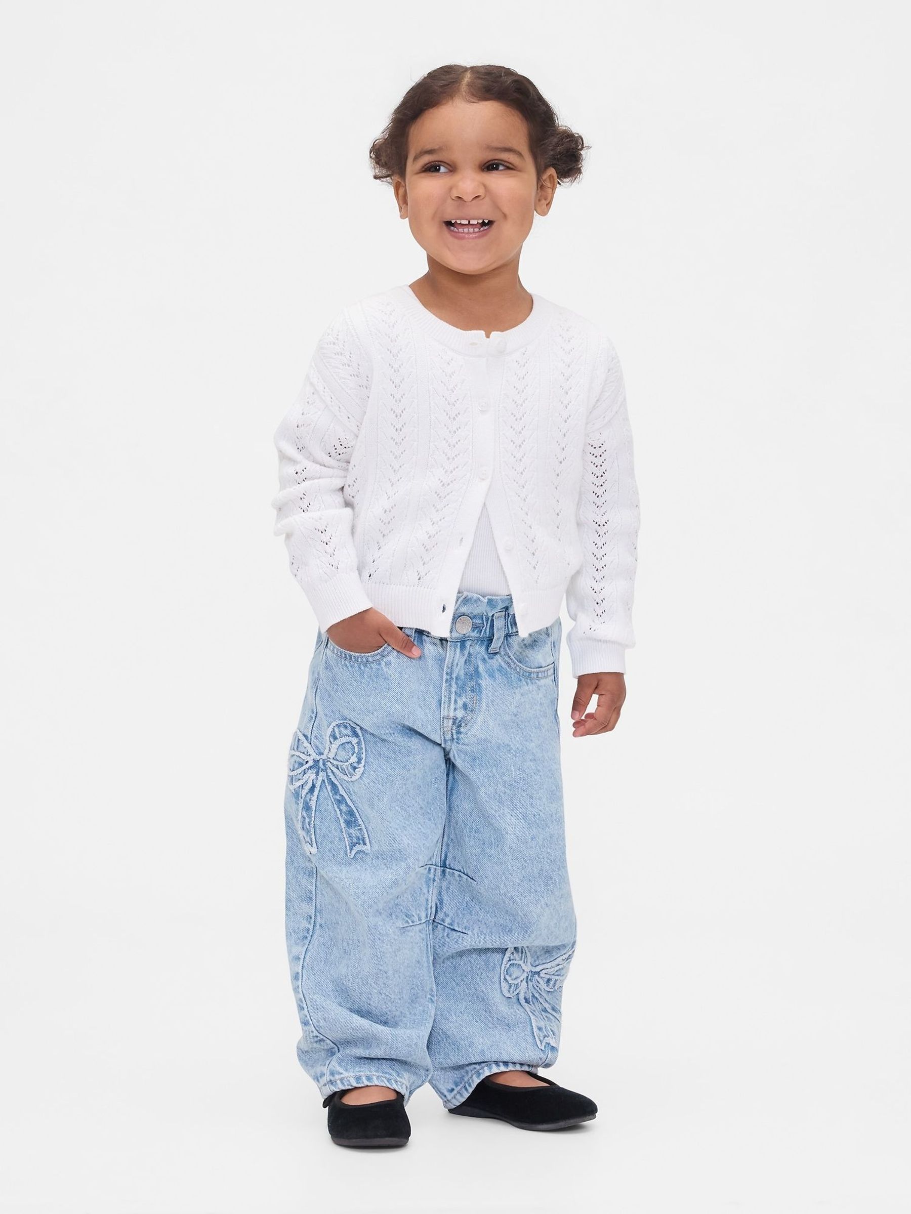Blue Bow Horseshoe Jeans (6mths-5yrs) (W73430) | £30