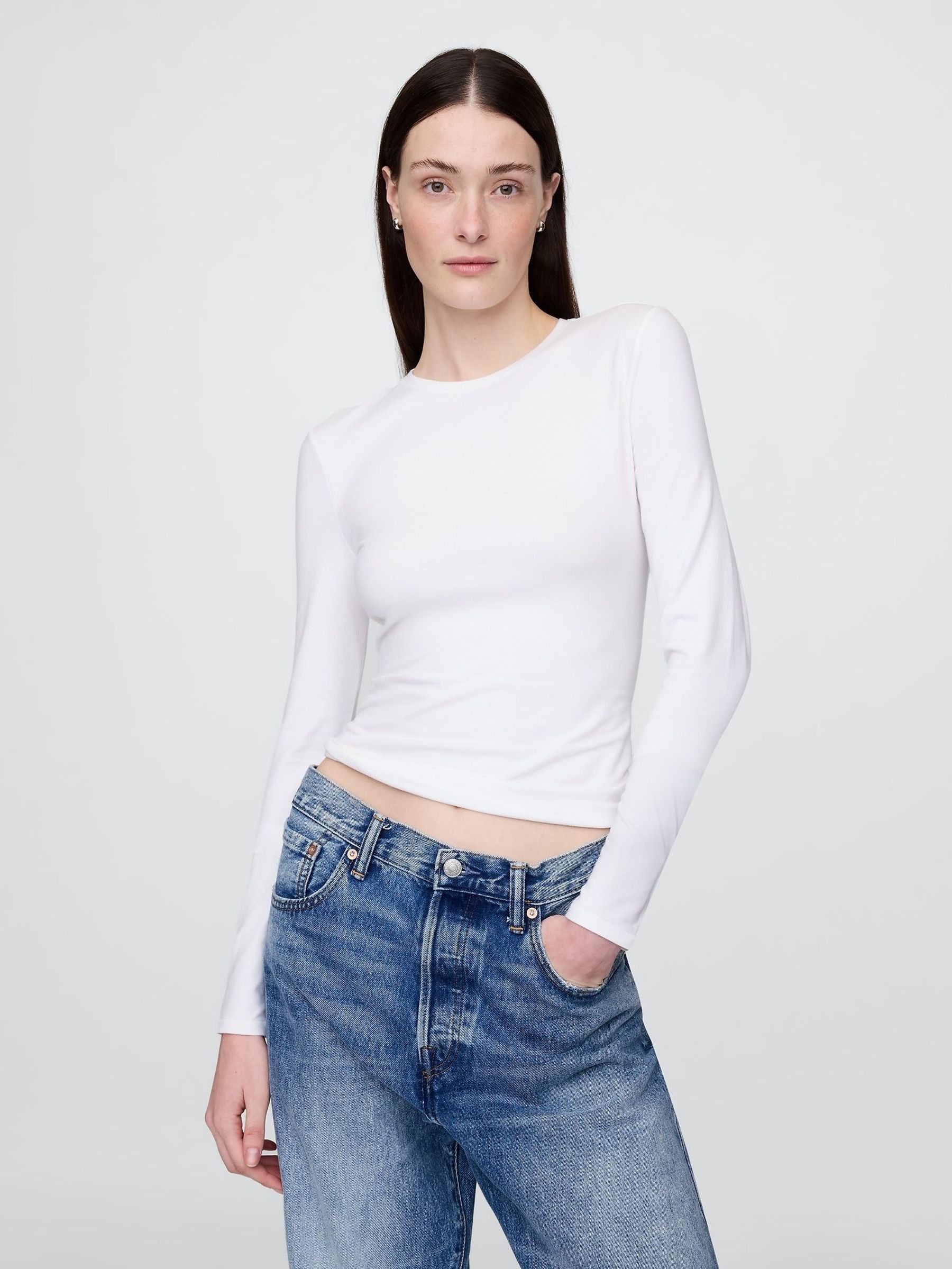 White CloseKnit Jersey Short Sleeve T-Shirt (W73441) | £14