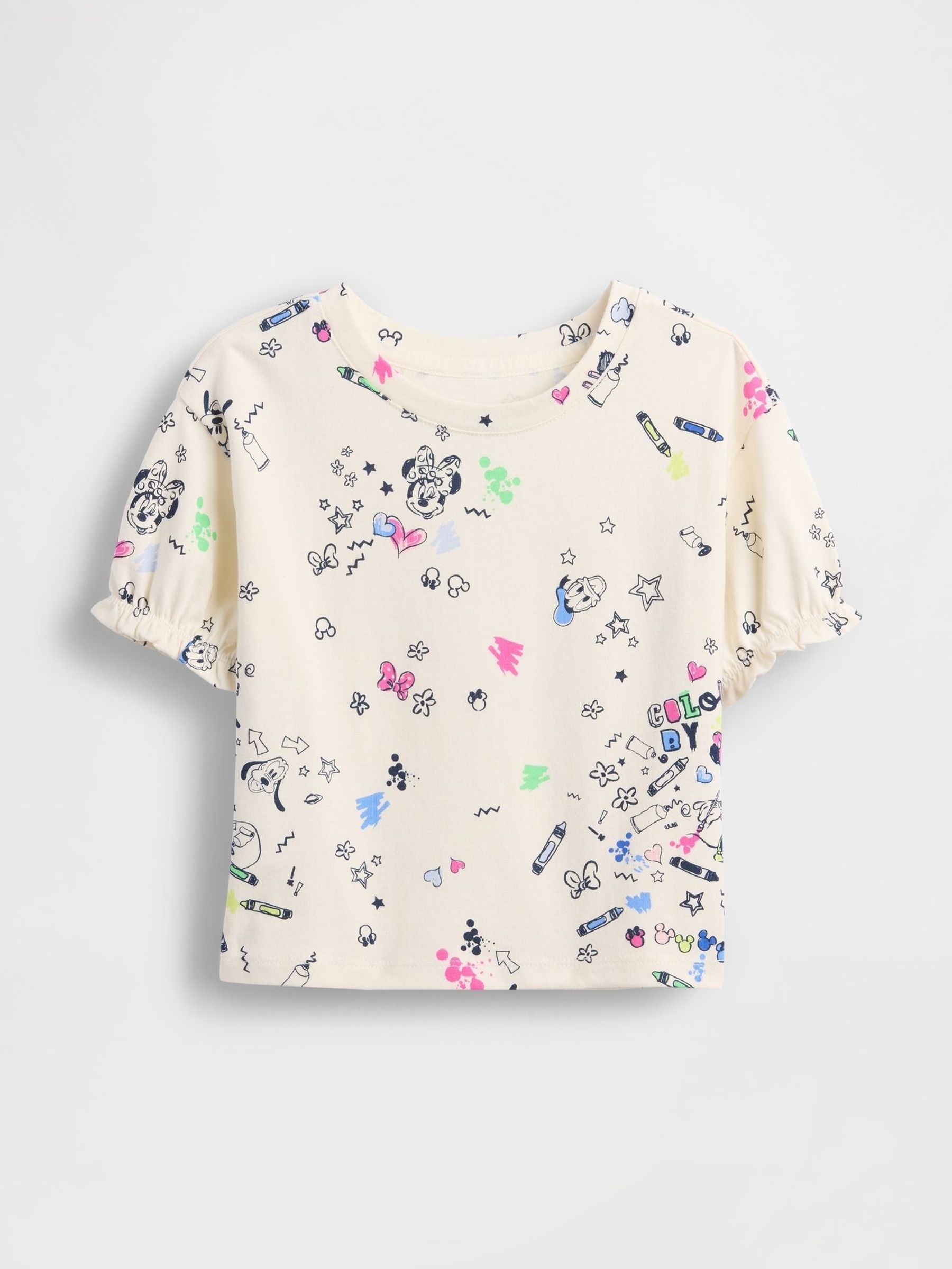 White Disney Ruffle-Sleeve T-Shirt (W73458) | £14