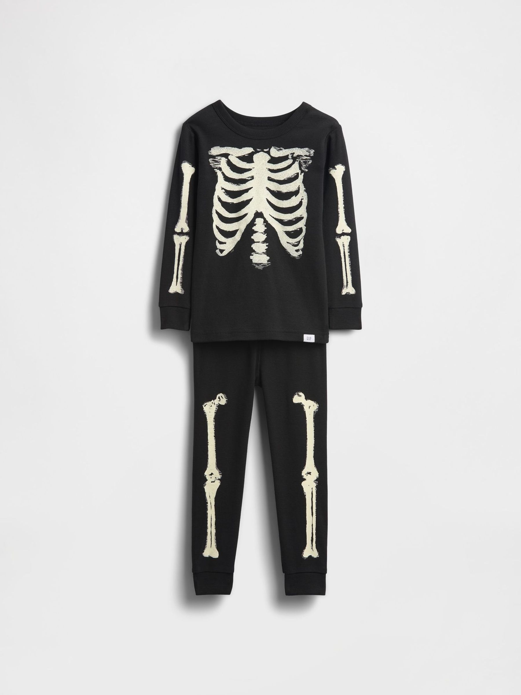 Black Skeleton Brushed Cotton Halloween Pyjamas Set (6mths-5yrs) (W73465) | £18