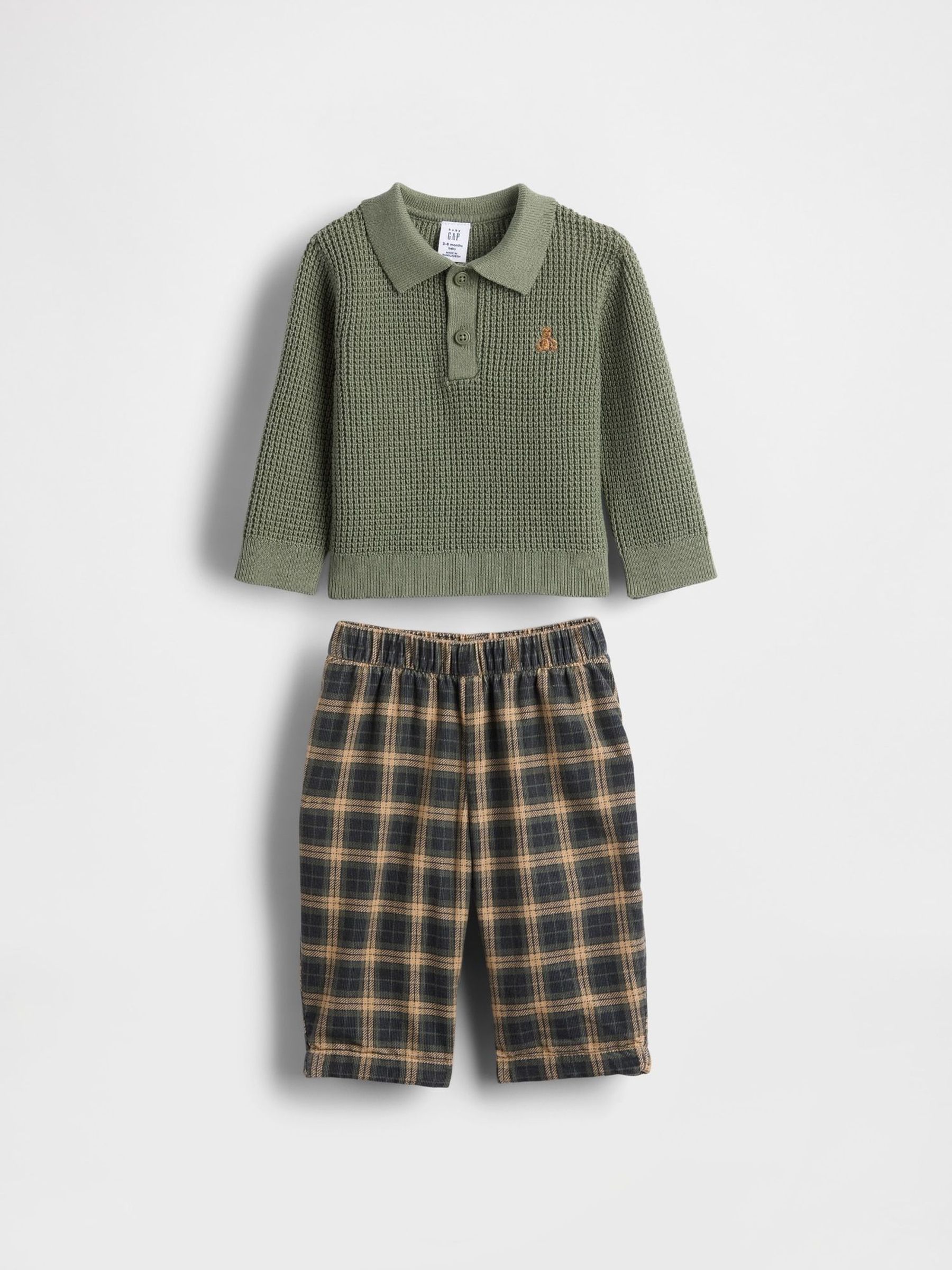 Multi Waffle Polo Outfit Set (Newborn-24Mths) (W73469) | £40