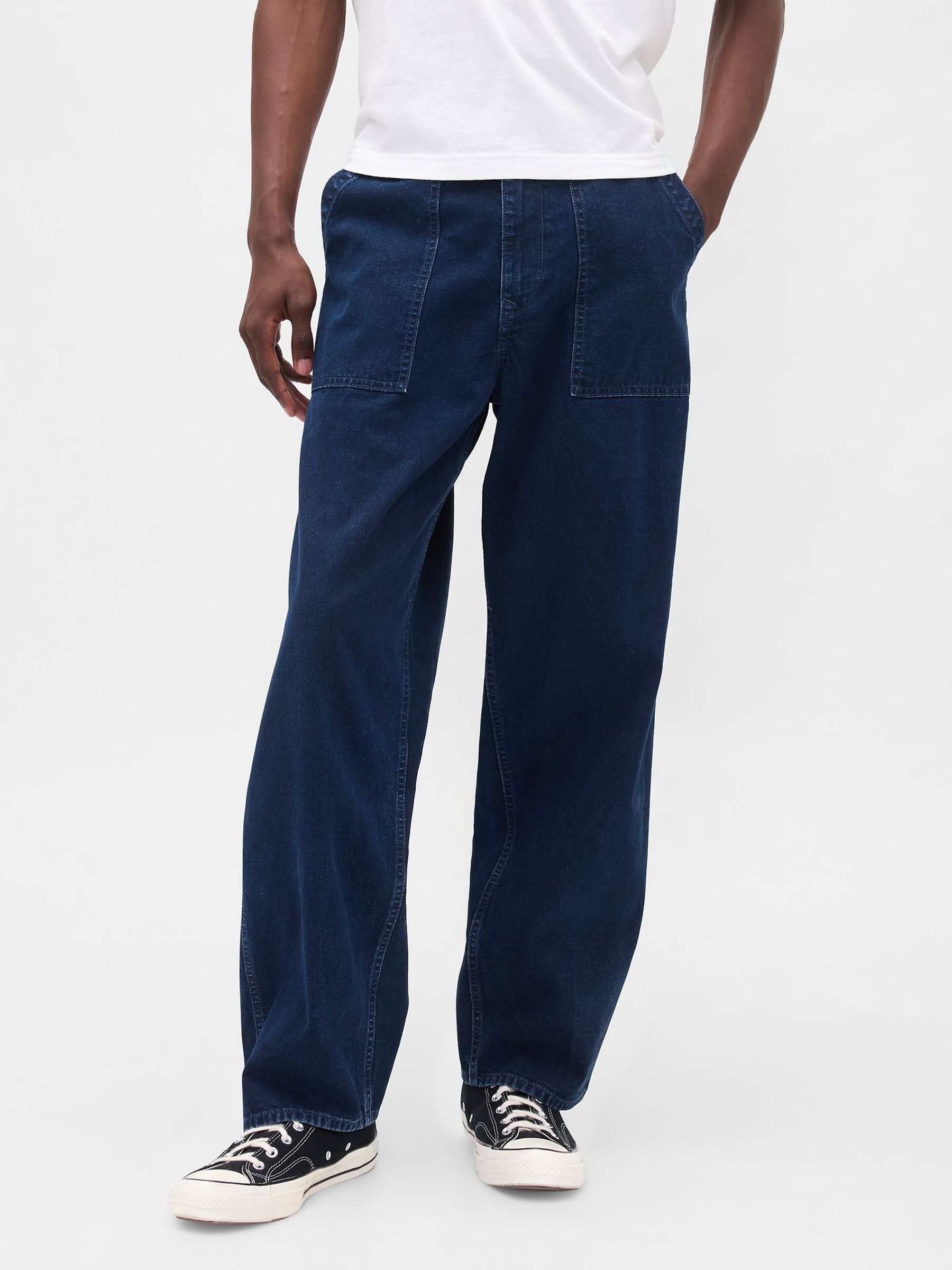 Blue Canvas Baggy Trouser Jeans (W73567) | £50