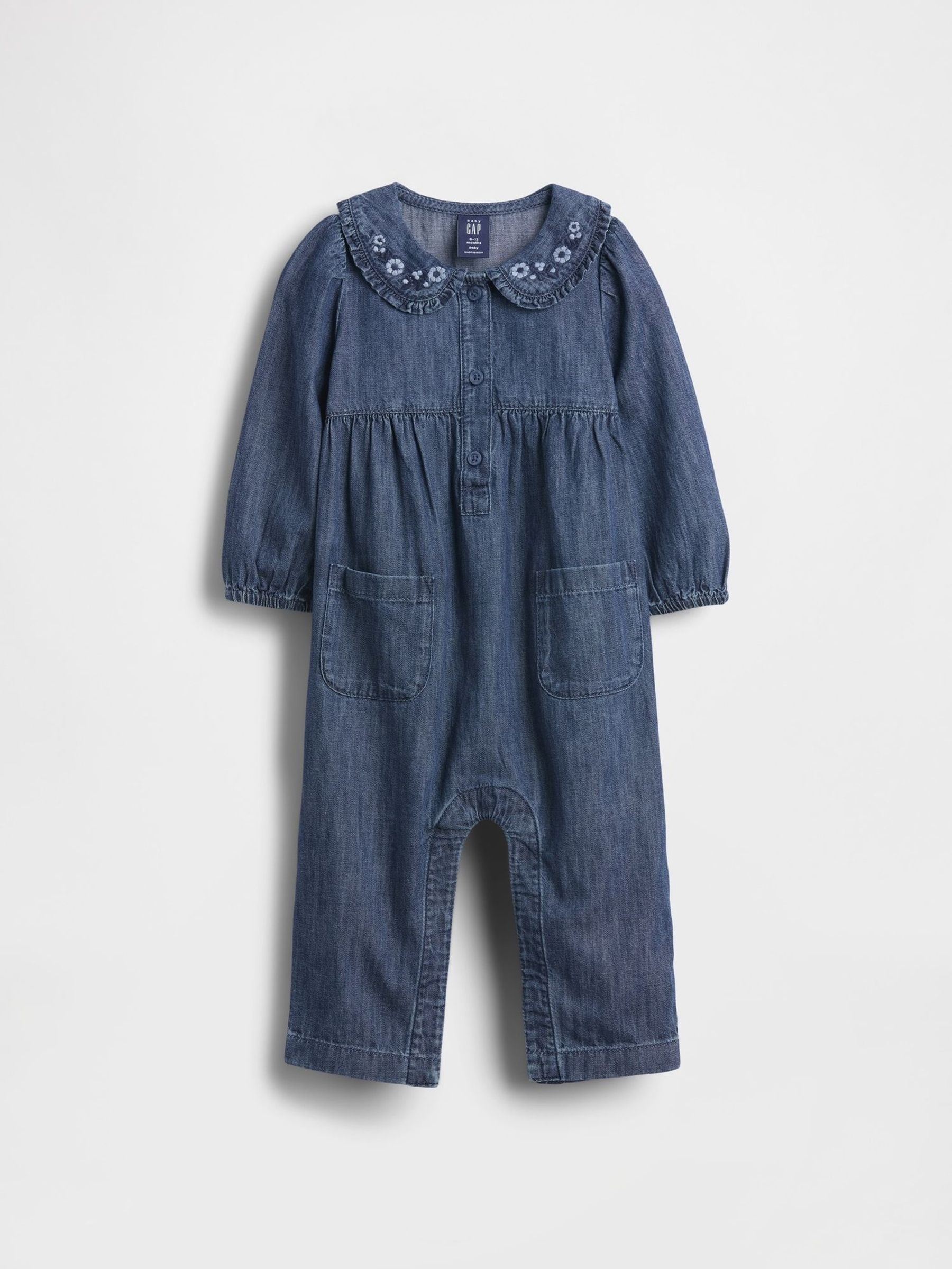 Blue Denim Collared One-Piece (Newborn-24mths) (W73587) | £30
