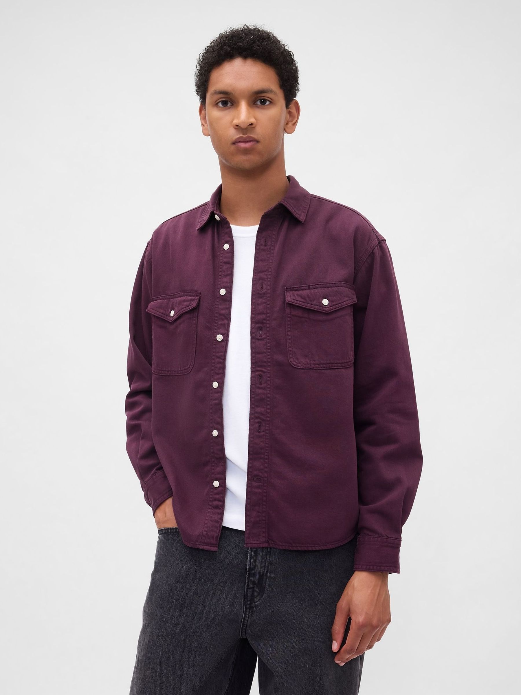 Purple UltraSoft Denim Relaxed Shirt (W73605) | £50