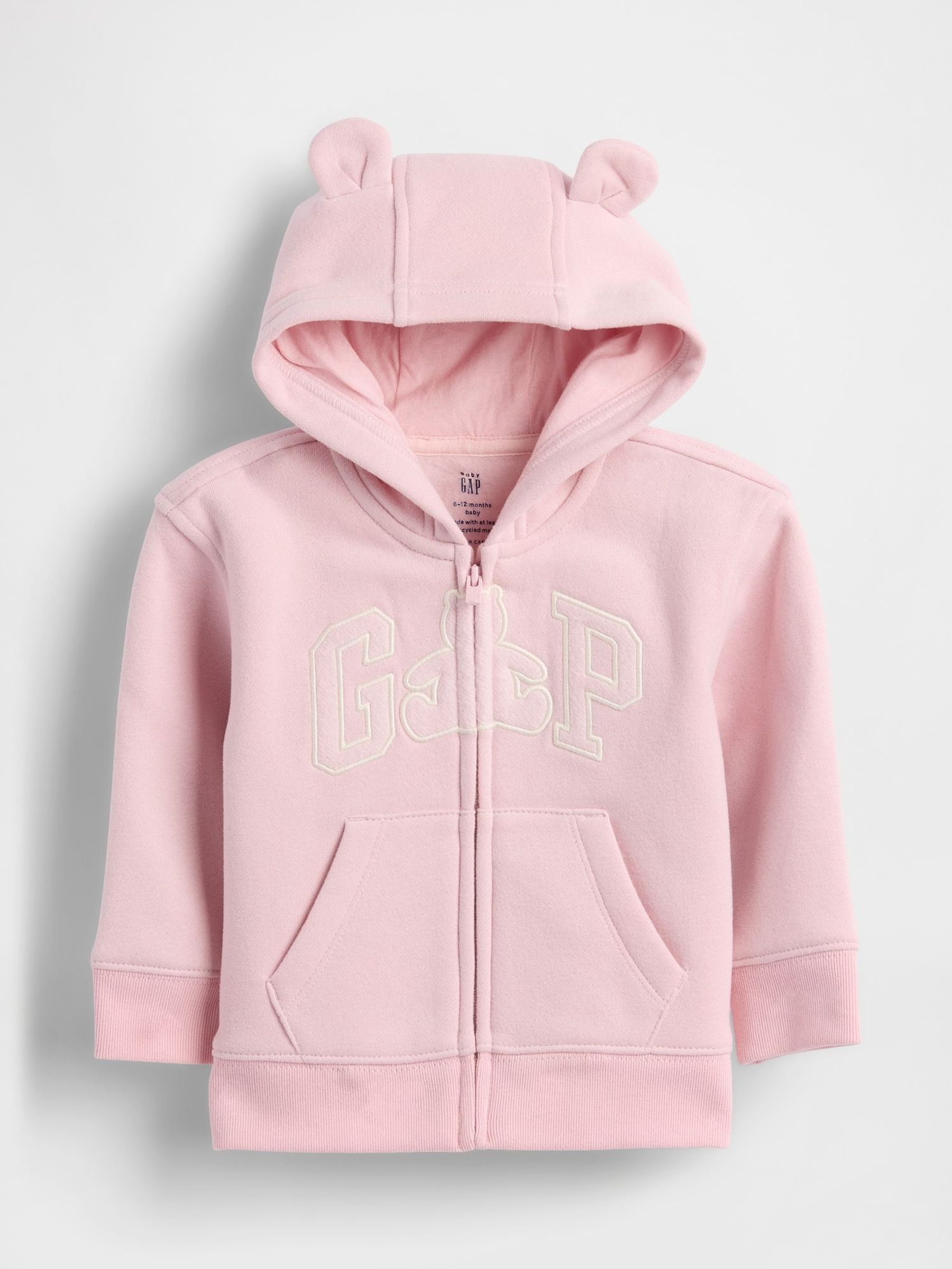Pink Vintage Soft Bear Logo Zip Hoodie (Newborn-24mths) (W73634) | £22
