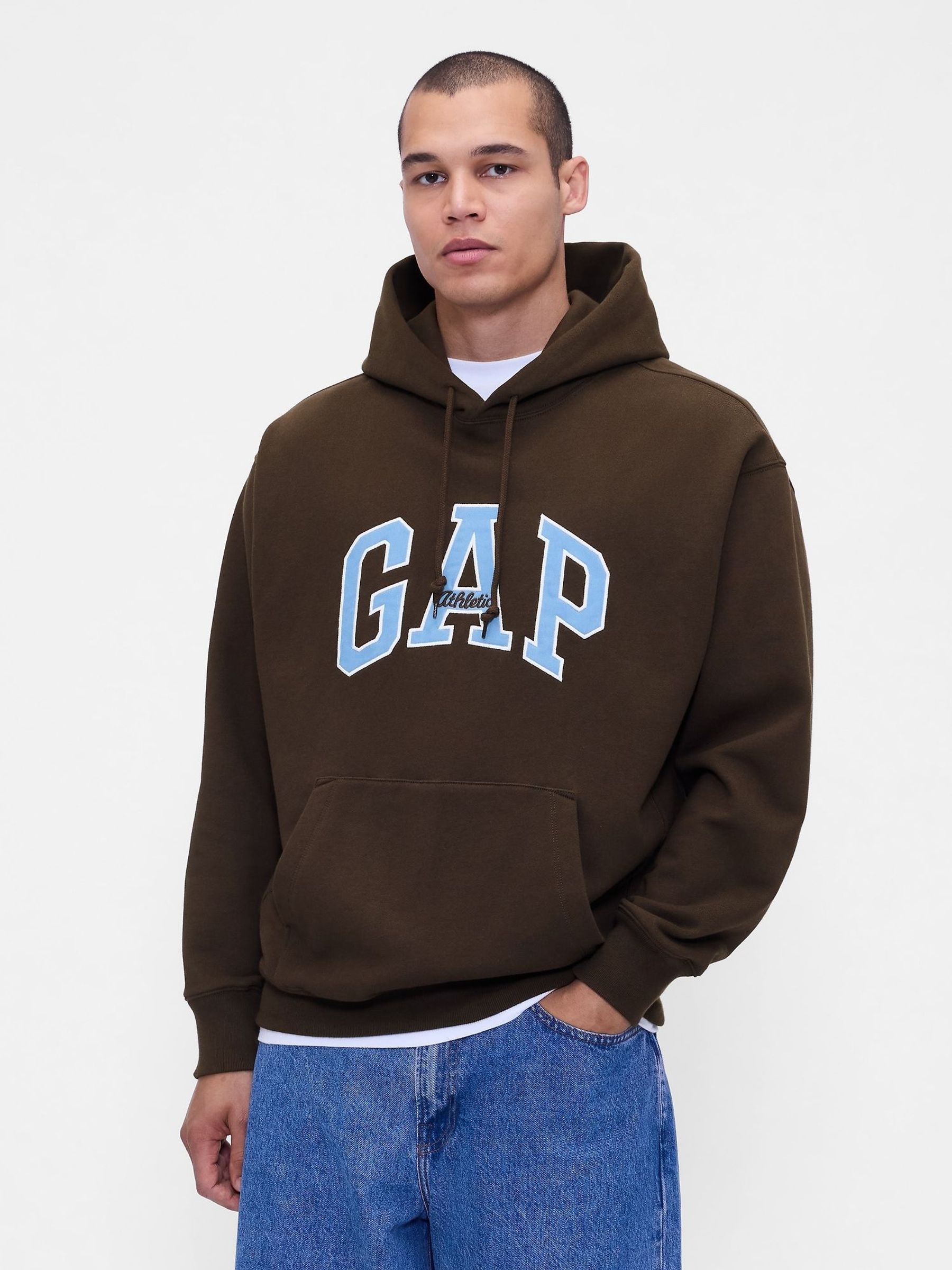 Grey Oversized Heavyweight Logo Hoodie (W73645) | £60