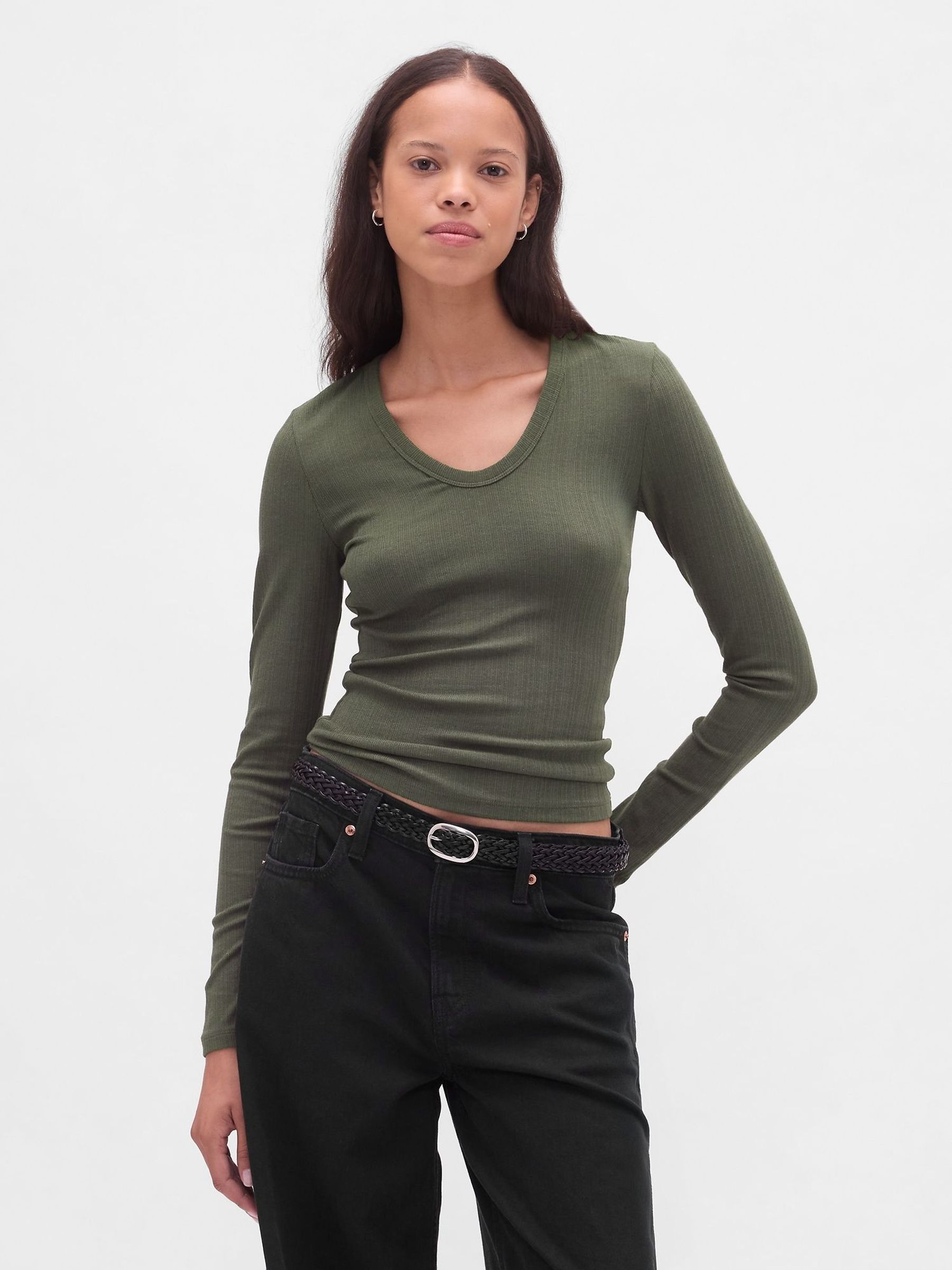 Green Sheer Modern Rib T-Shirt (W73672) | £30