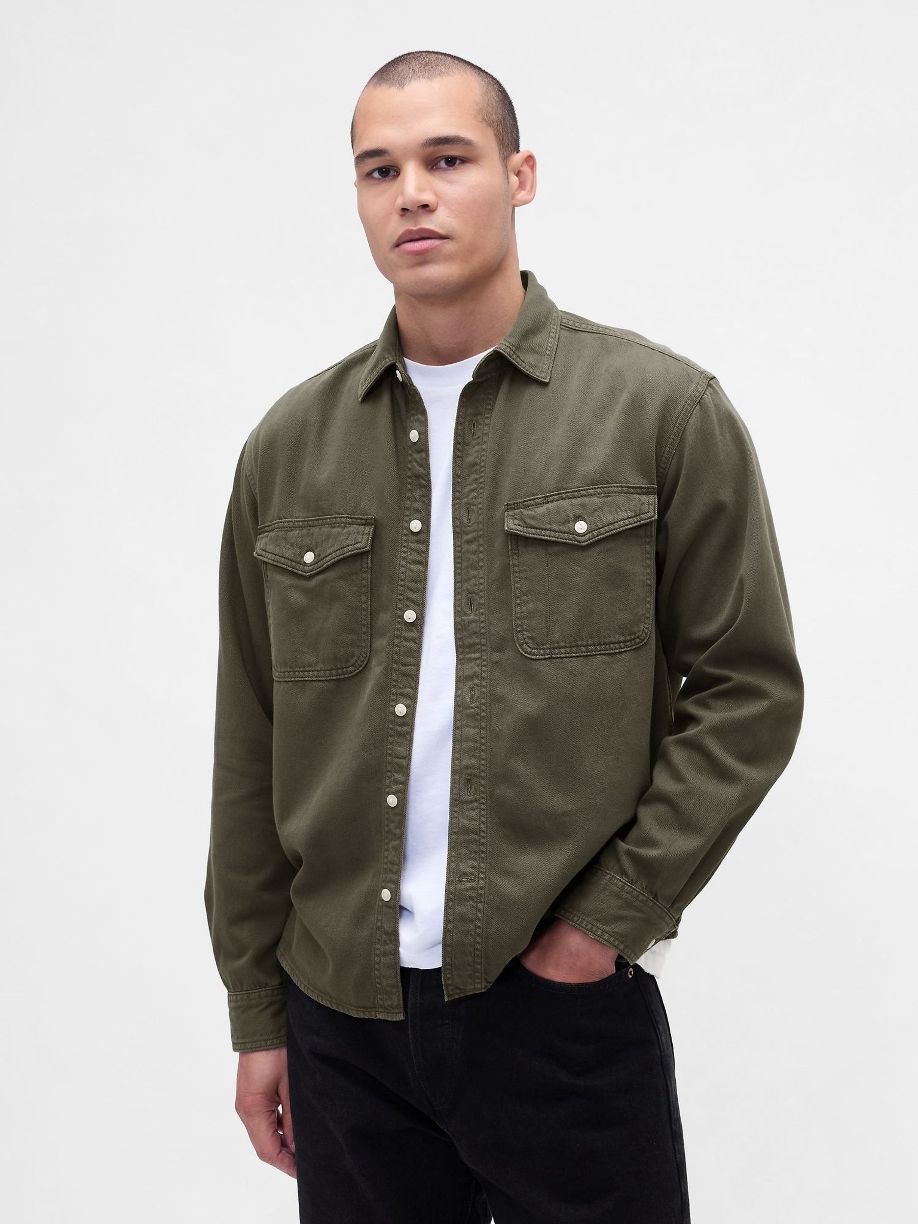 Brown UltraSoft Denim Relaxed Shirt (W73674) | £50