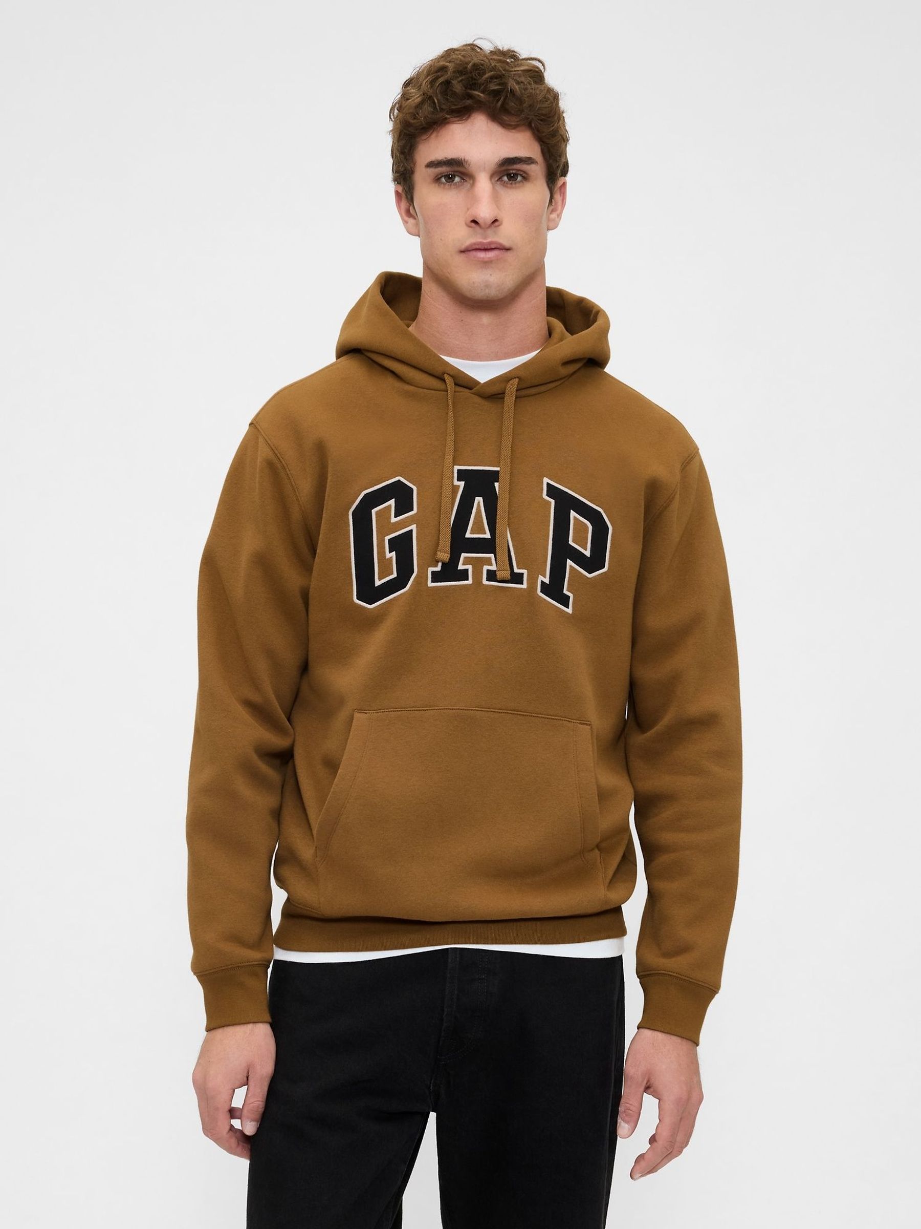 Brown/Gold Vintage Soft Arch Logo Hoodie (W73689) | £50