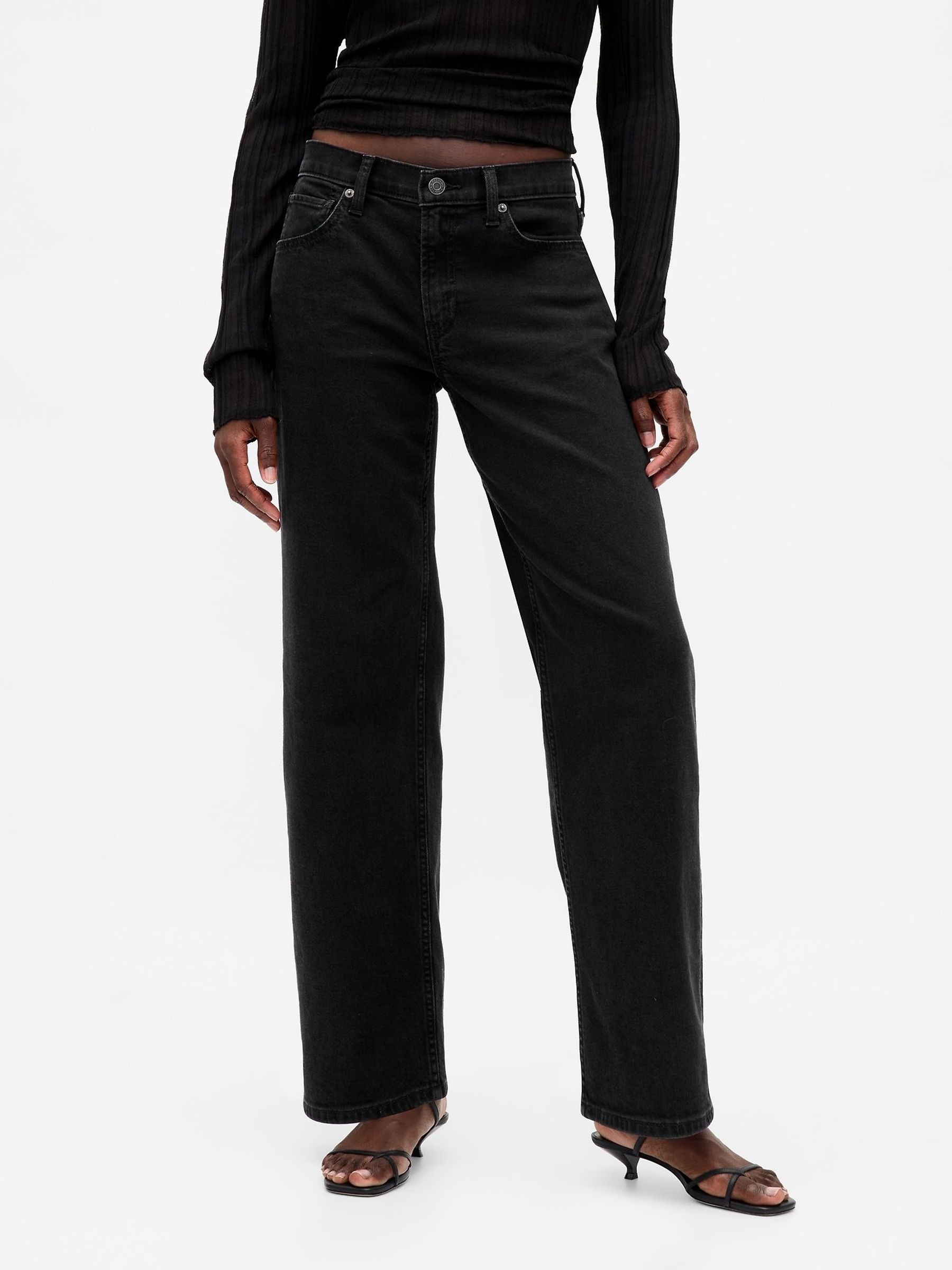 Black Low Waisted '90s Loose Jeans (W73690) | £50